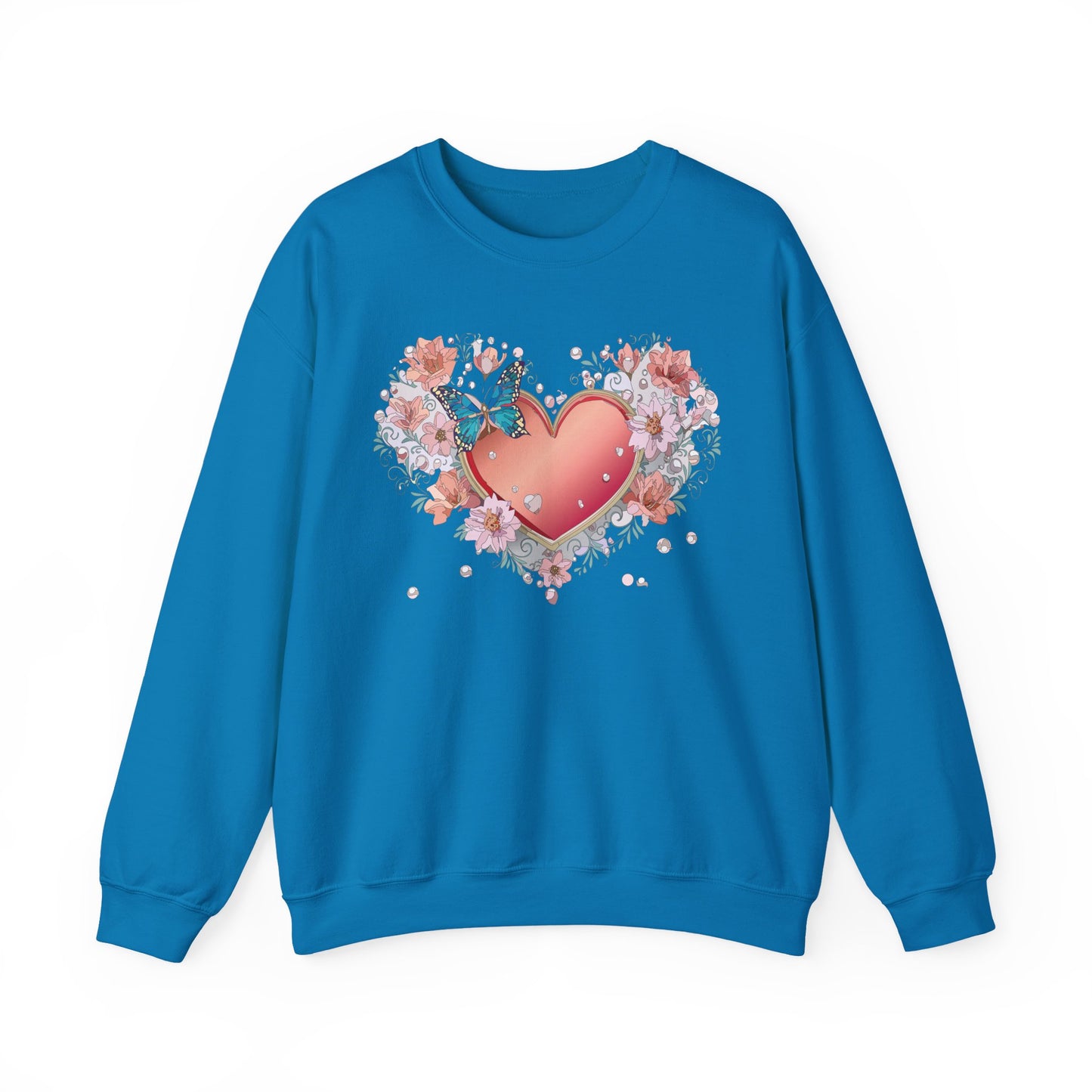 Floral Heart Sweatshirt, Floral Love Sweatshirt, Valentine's Day Sweatshirt, Heart Floral Sweatshirt