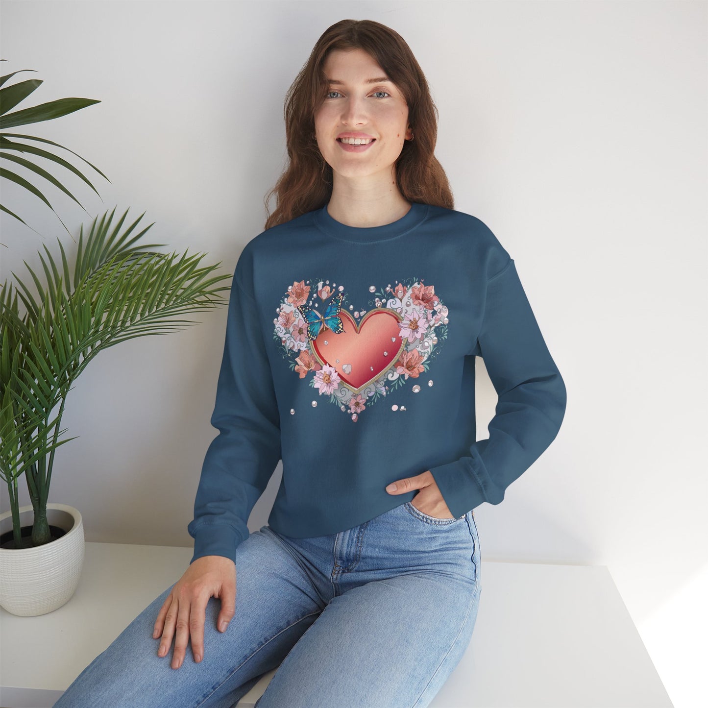 Floral Heart Sweatshirt, Floral Love Sweatshirt, Valentine's Day Sweatshirt, Heart Floral Sweatshirt