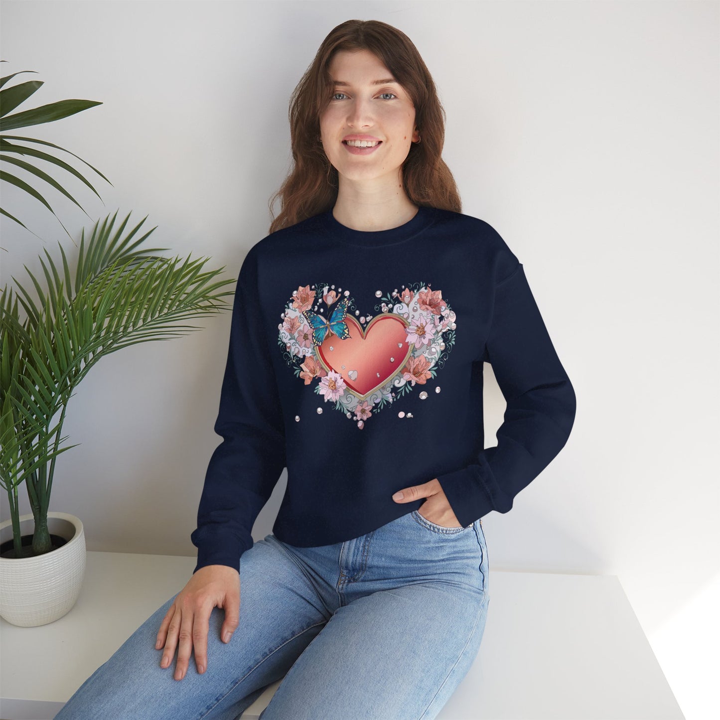 Floral Heart Sweatshirt, Floral Love Sweatshirt, Valentine's Day Sweatshirt, Heart Floral Sweatshirt