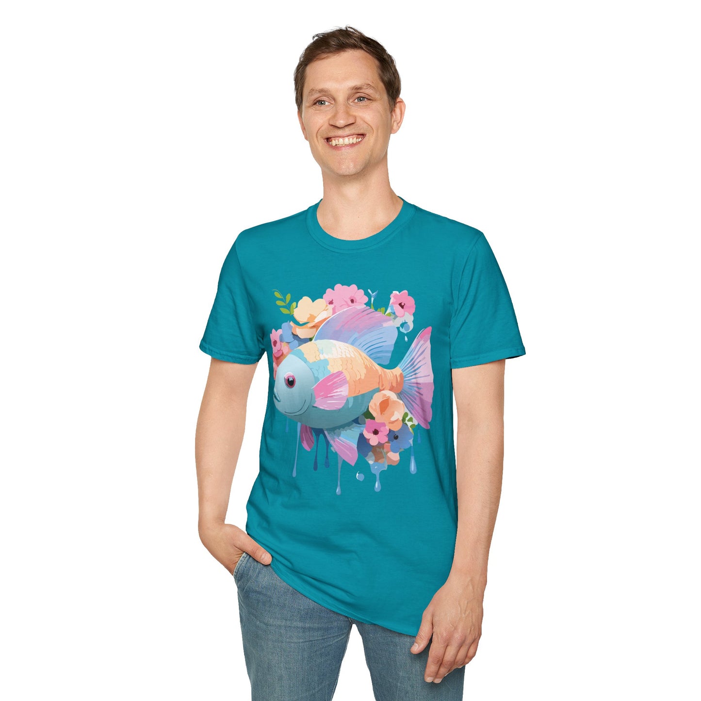 Fish Art Design Shirt, T Shirt with Fish, Graphic Shirt, Tee Shirt with Graphic Design, Shirt with Fish Graphic Art