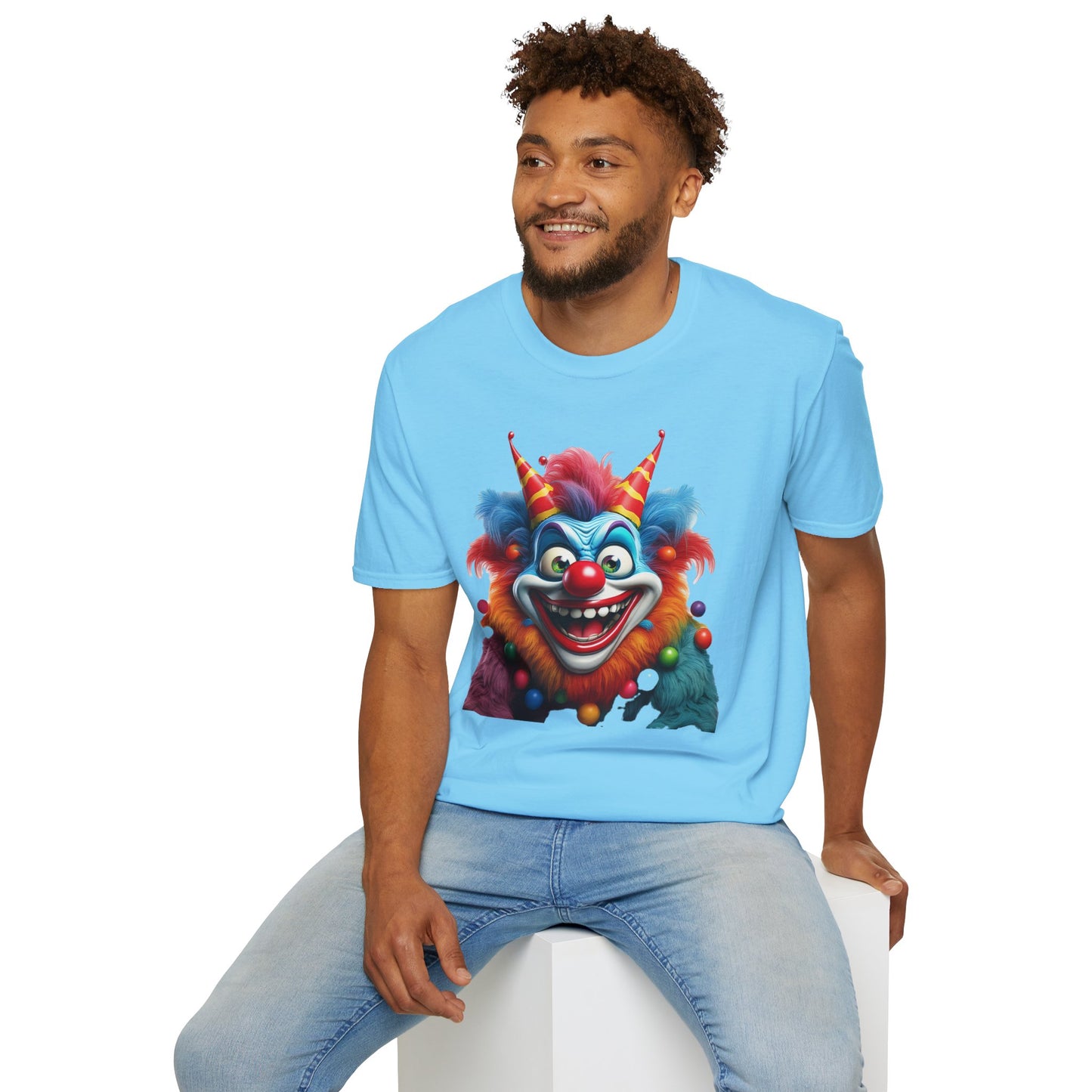 Clown Shirt, T Shirt with Clown, Funny Man Shirt, Tee Shirt with Funny Man, Circus Shirt, Shirt with Circus, Scary Man Shirt, Shirt with Scary Man