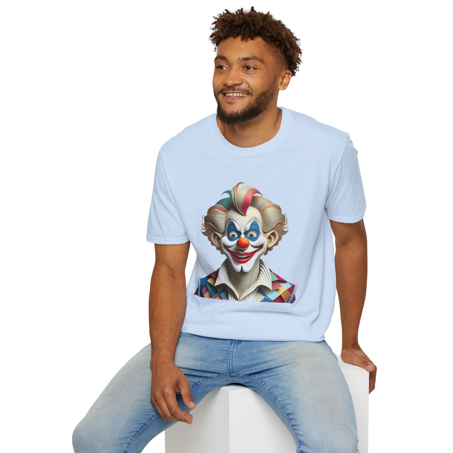 Clown Shirt, T Shirt with Clown, Funny Man Shirt, Tee Shirt with Funny Man, Circus Shirt, Shirt with Circus, Scary Man Shirt, Shirt with Scary Man