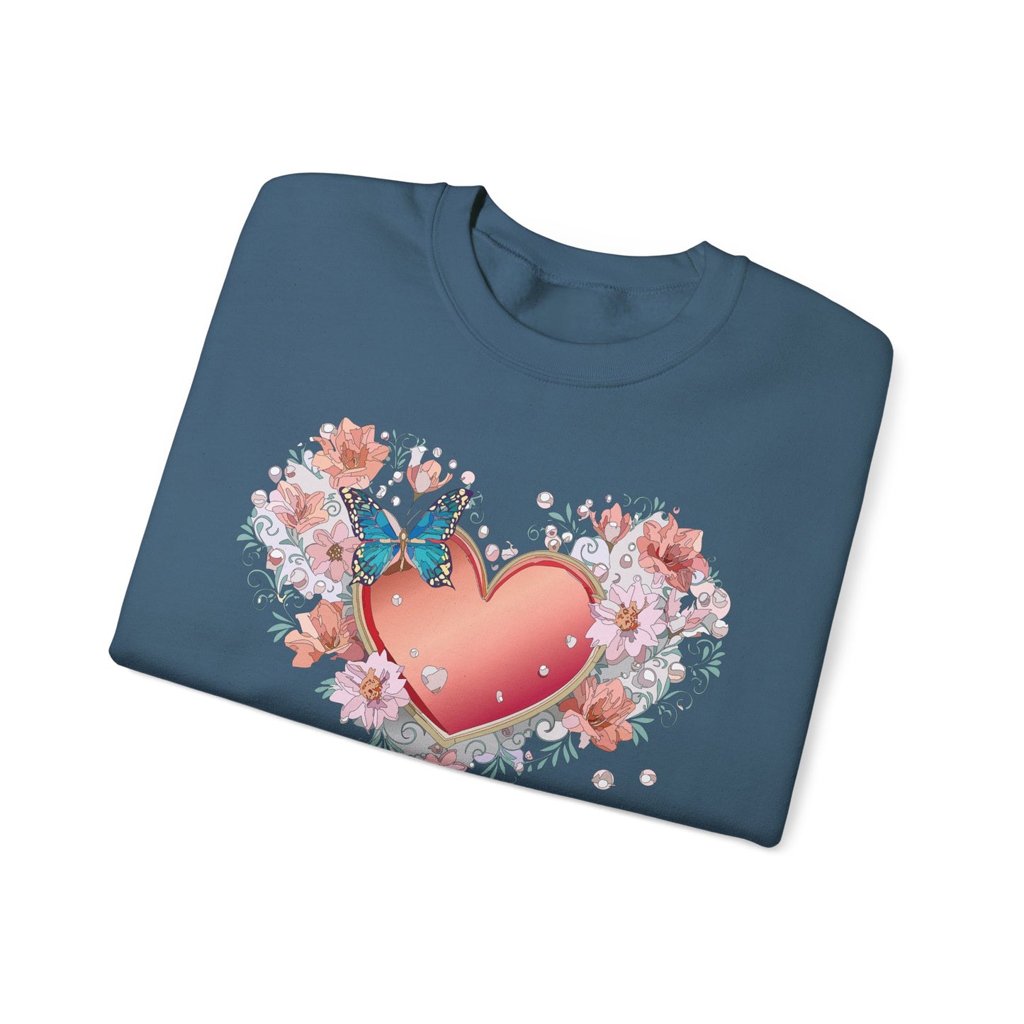 Floral Heart Sweatshirt, Floral Love Sweatshirt, Valentine's Day Sweatshirt, Heart Floral Sweatshirt