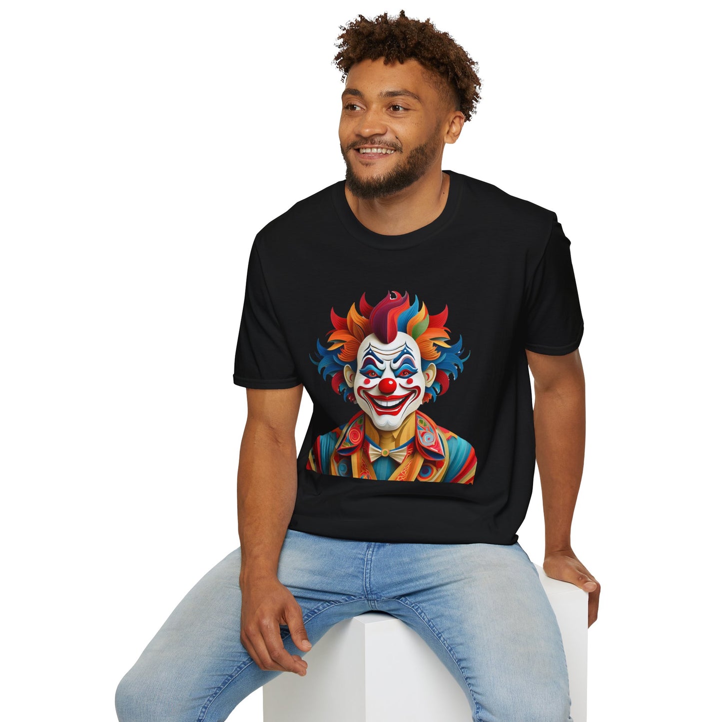 Clown Shirt, T Shirt with Clown, Funny Man Shirt, Tee Shirt with Funny Man, Circus Shirt, Shirt with Circus, Scary Man Shirt, Shirt with Scary Man