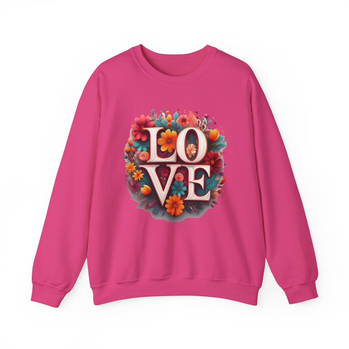 Floral Love Sweatshirt, Valentine's Day Sweatshirt, Love Flower Sweatshirt