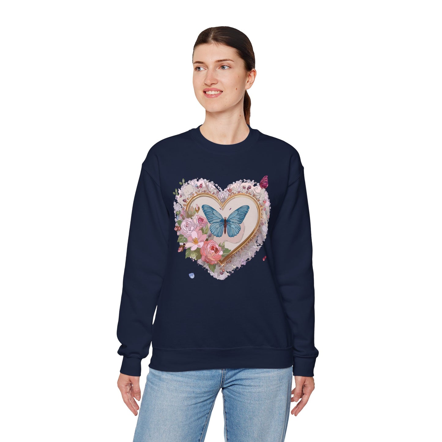 Floral Heart Sweatshirt, Floral Love Sweatshirt, Valentine's Day Sweatshirt, Heart Floral Sweatshirt