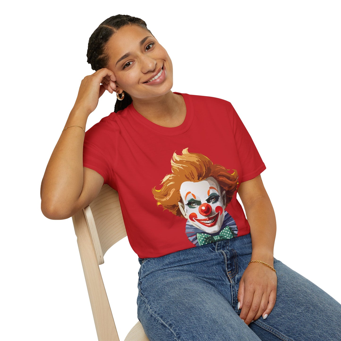 Clown Shirt, T Shirt with Clown, Funny Man Shirt, Tee Shirt with Funny Man, Circus Shirt, Shirt with Circus, Scary Man Shirt, Shirt with Scary Man