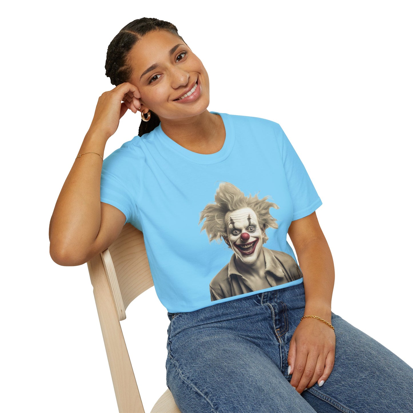 Clown Shirt, T Shirt with Clown, Funny Man Shirt, Tee Shirt with Funny Man, Circus Shirt, Shirt with Circus, Scary Man Shirt, Shirt with Scary Man