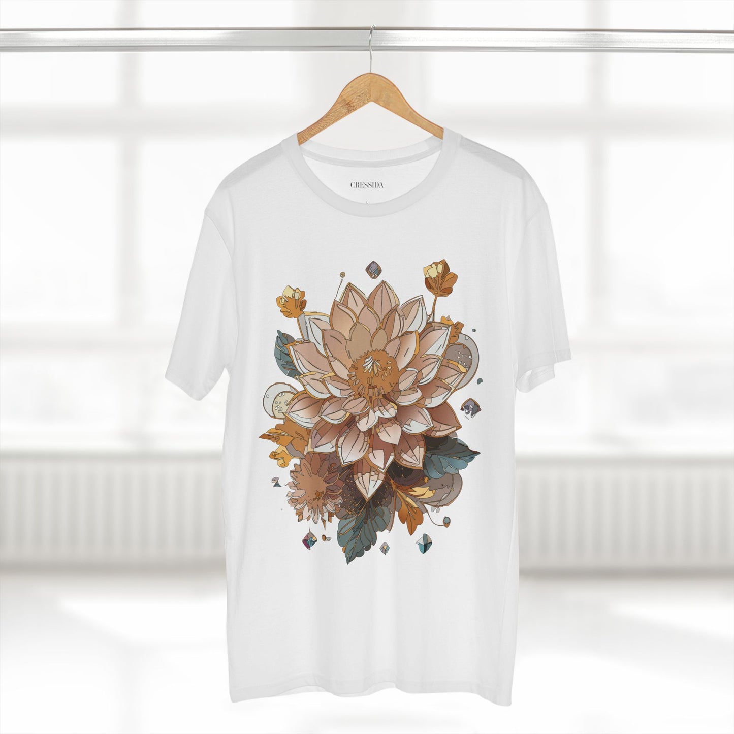 Floral Shirt, Shirt with Flower, Tee Shirt with Antique Flower