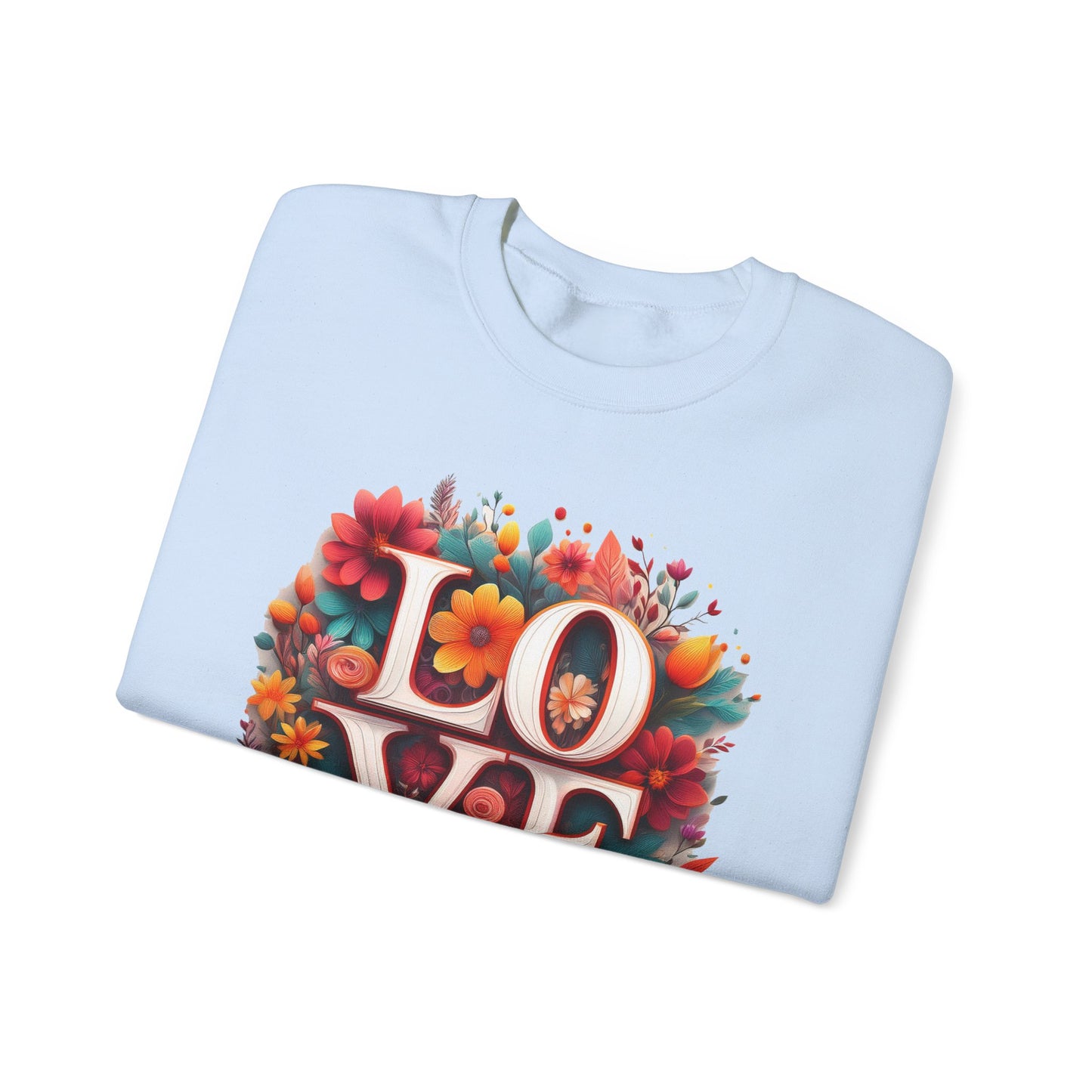 Floral Love Sweatshirt, Valentine's Day Sweatshirt, Love Flower Sweatshirt