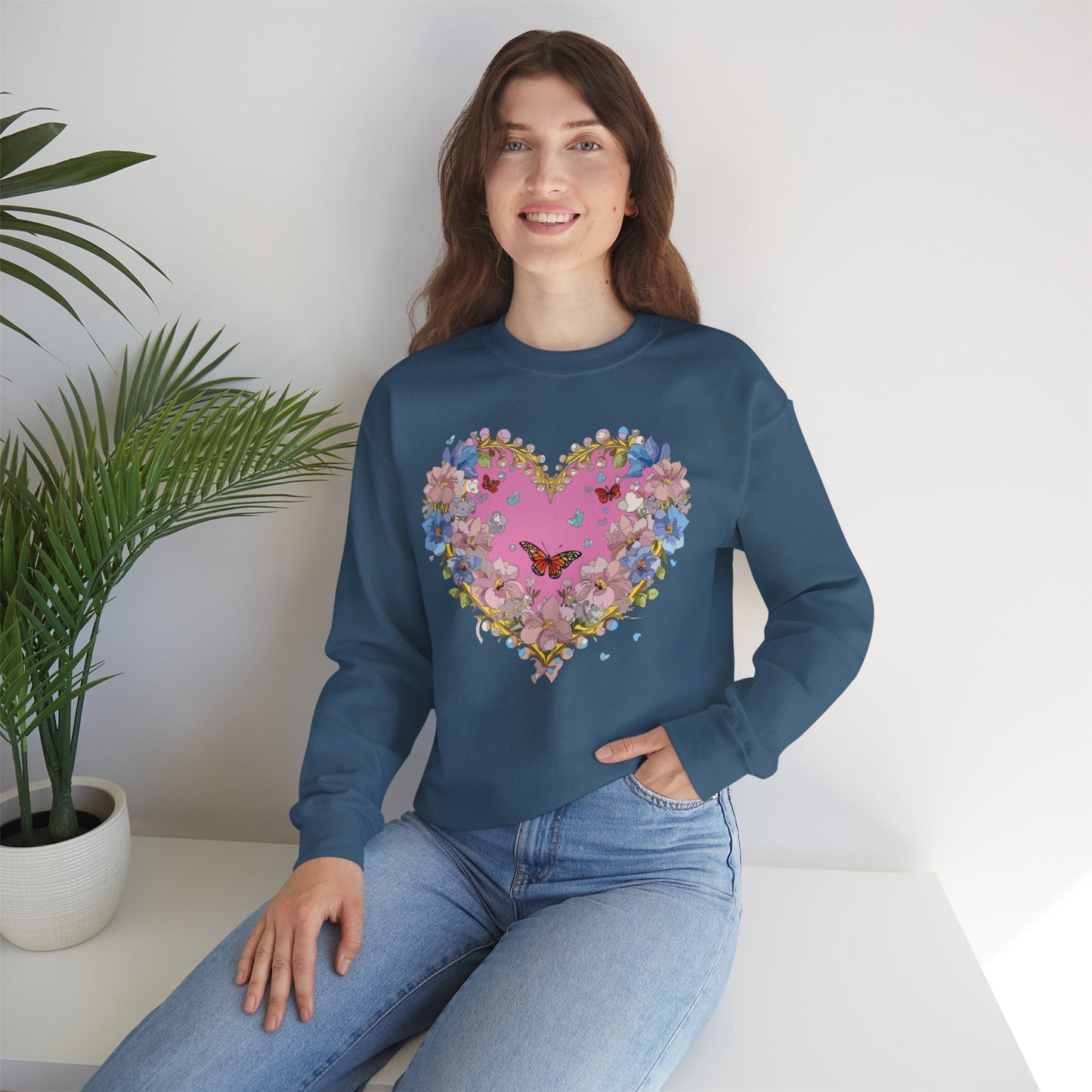 Floral Heart Sweatshirt, Floral Love Sweatshirt, Valentine's Day Sweatshirt, Heart Floral Sweatshirt