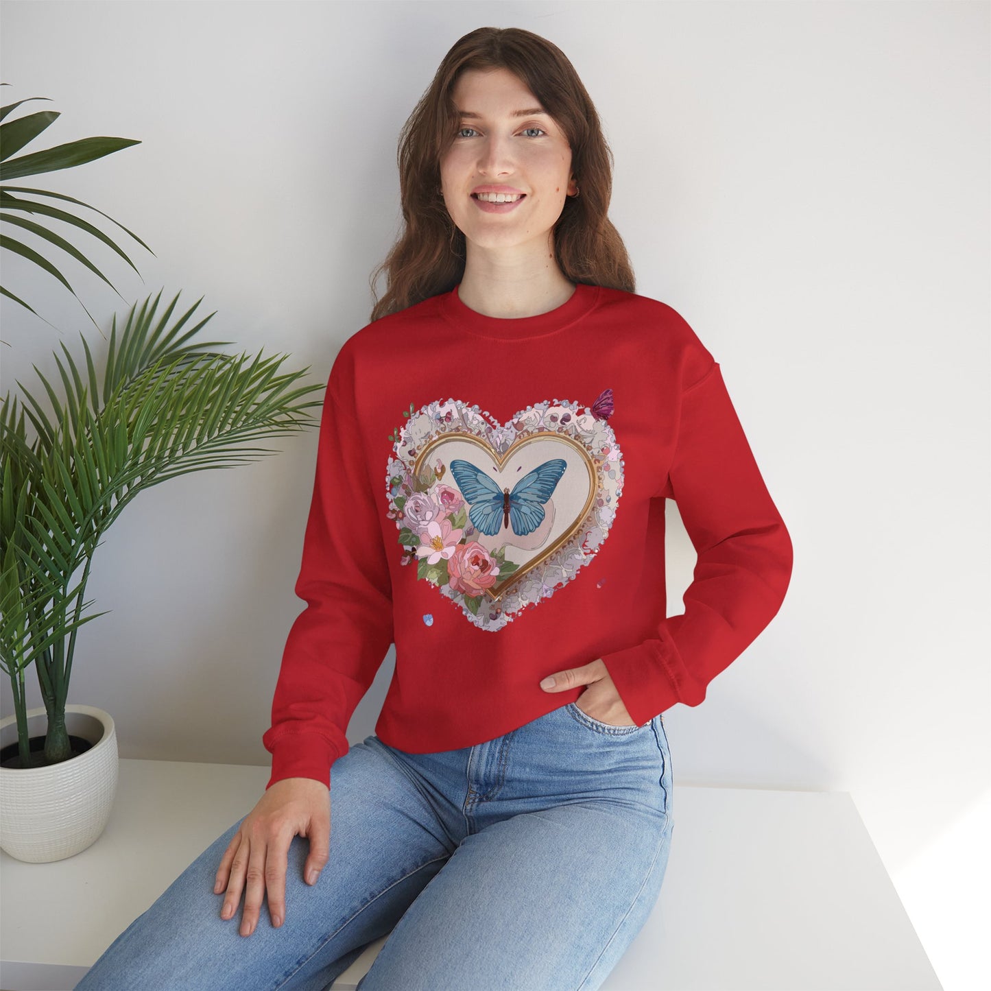 Floral Heart Sweatshirt, Floral Love Sweatshirt, Valentine's Day Sweatshirt, Heart Floral Sweatshirt