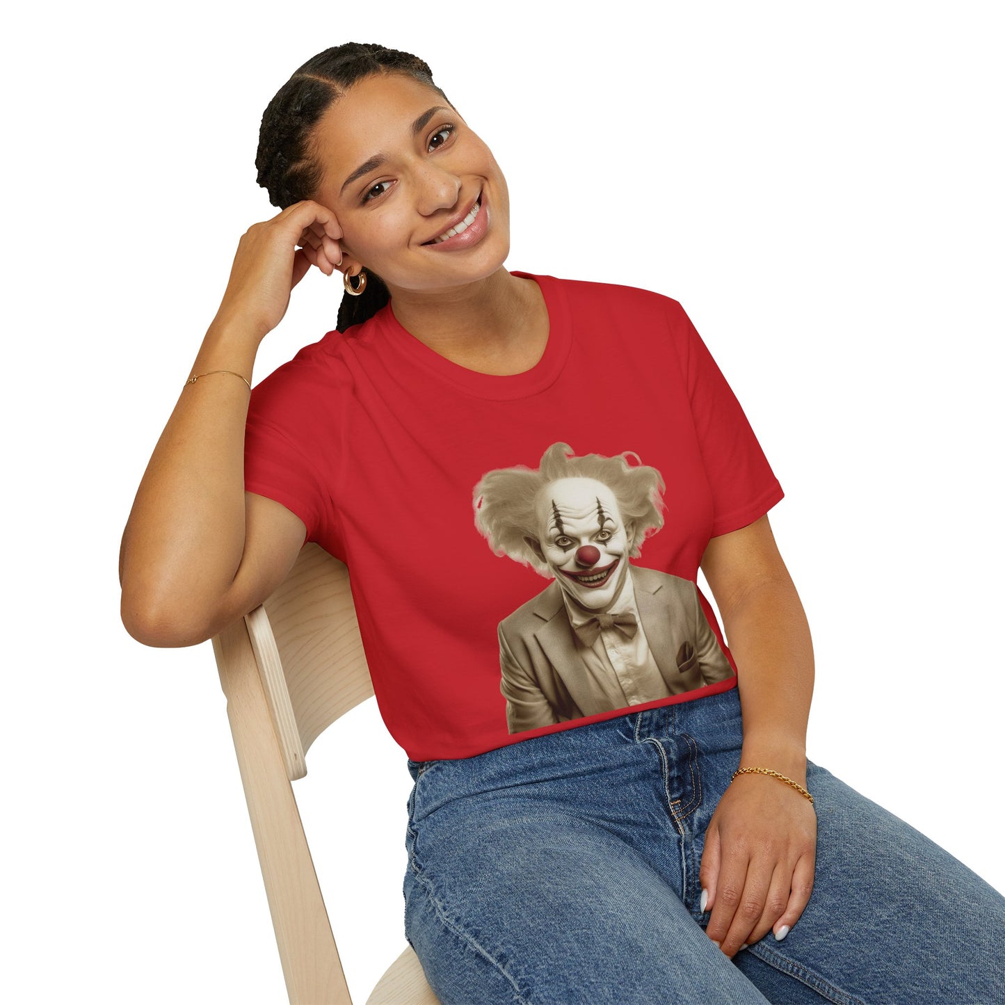 Clown Shirt, T Shirt with Clown, Funny Man Shirt, Tee Shirt with Funny Man, Circus Shirt, Shirt with Circus, Scary Man Shirt, Shirt with Scary Man