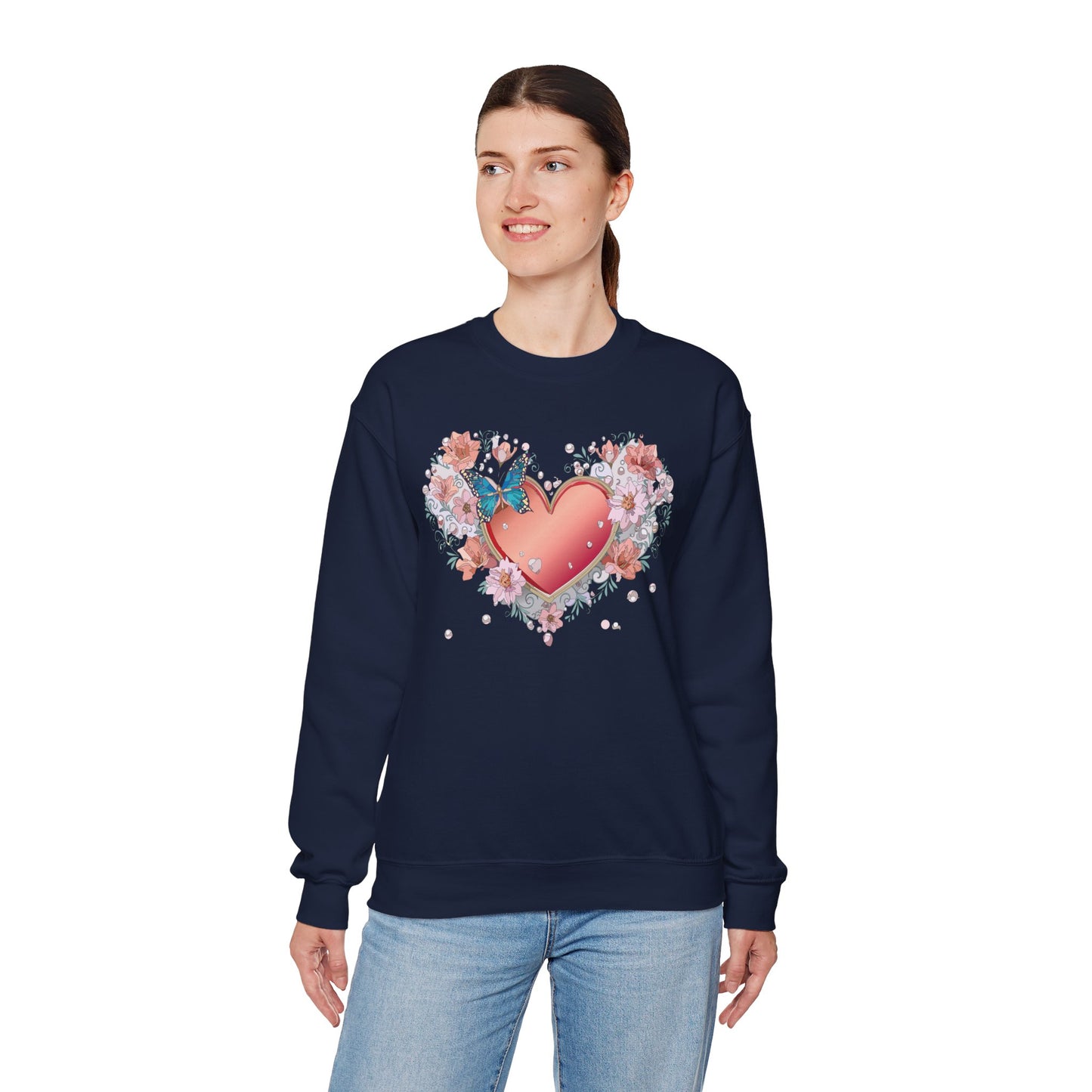 Floral Heart Sweatshirt, Floral Love Sweatshirt, Valentine's Day Sweatshirt, Heart Floral Sweatshirt