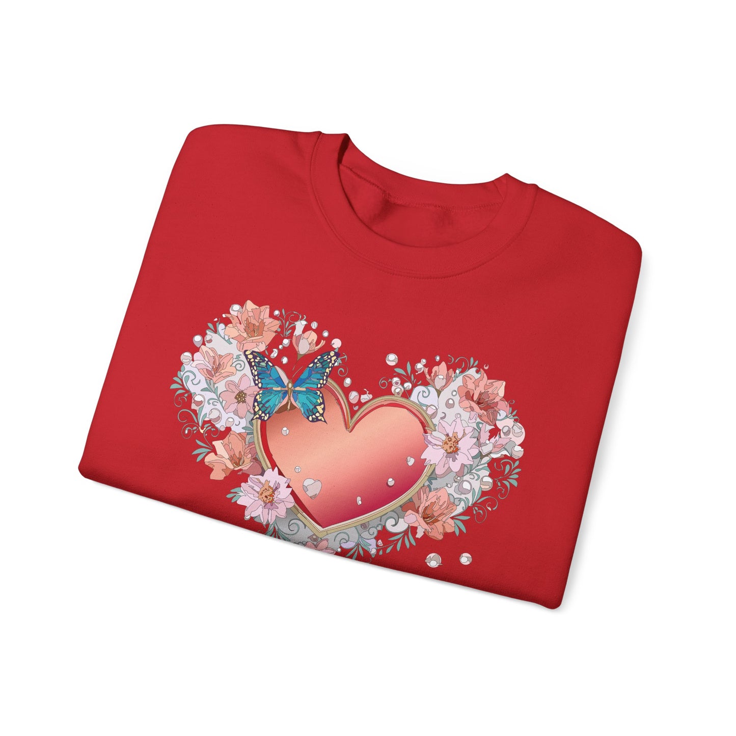 Floral Heart Sweatshirt, Floral Love Sweatshirt, Valentine's Day Sweatshirt, Heart Floral Sweatshirt