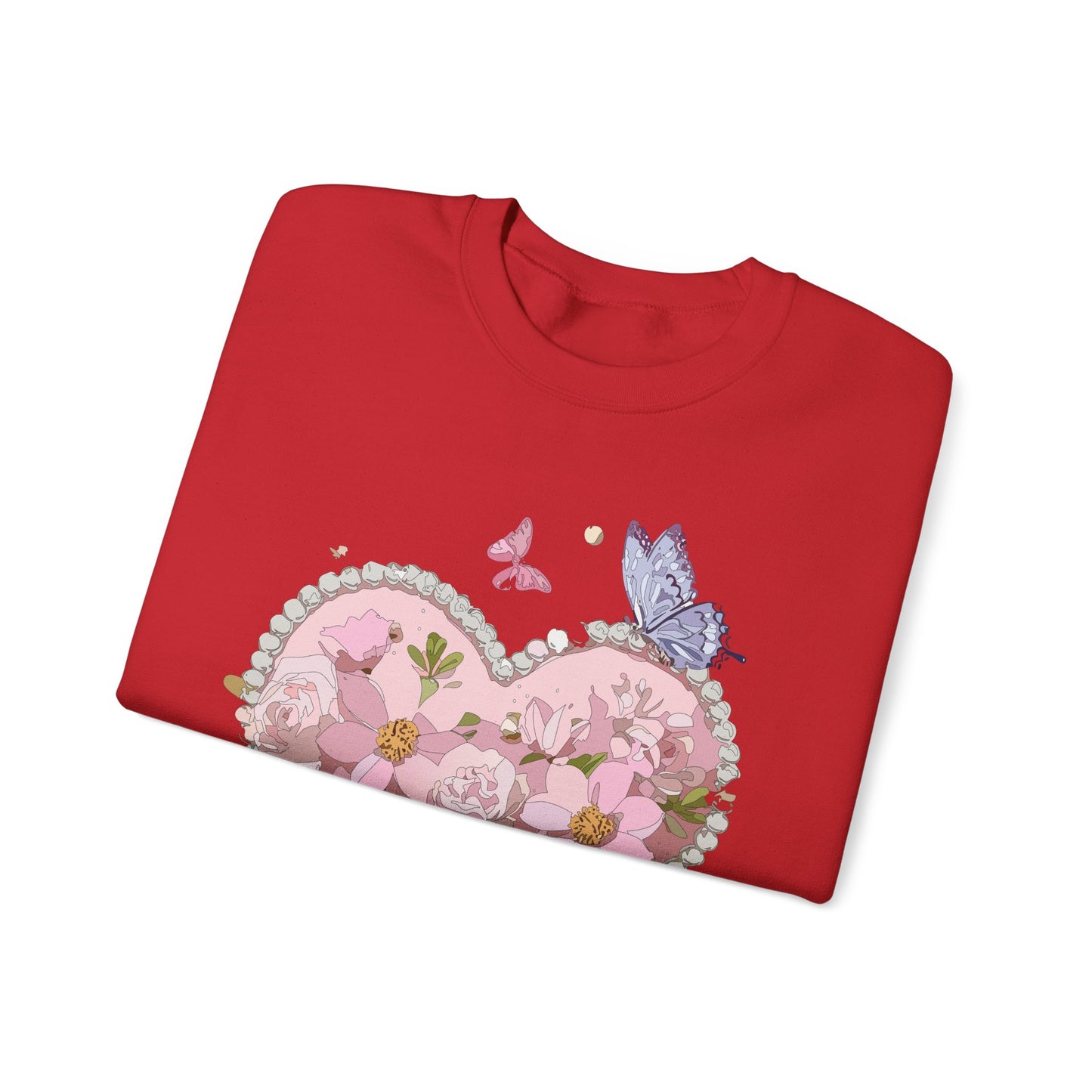 Floral Heart Sweatshirt, Floral Love Sweatshirt, Valentine's Day Sweatshirt, Heart Floral Sweatshirt