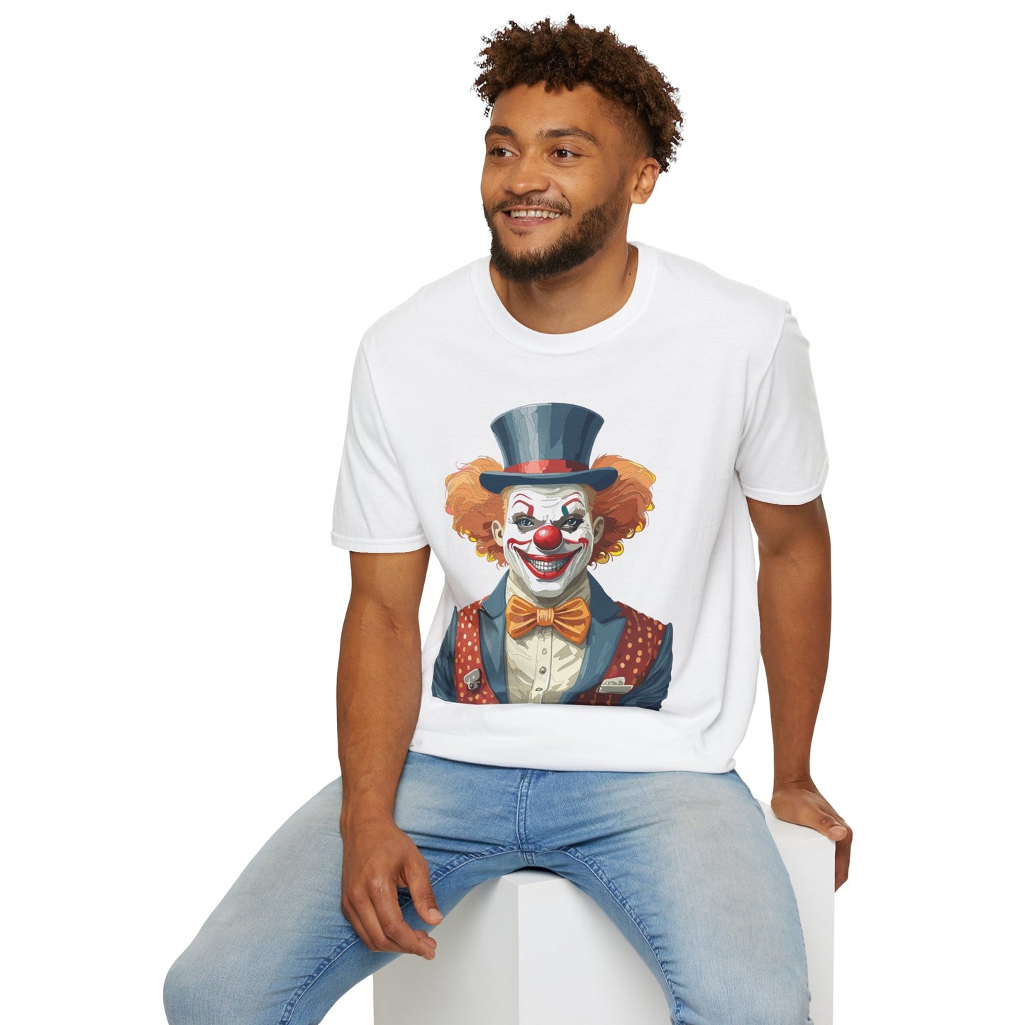 Clown Shirt, T Shirt with Clown, Funny Man Shirt, Tee Shirt with Funny Man, Circus Shirt, Shirt with Circus, Scary Man Shirt, Shirt with Scary Man