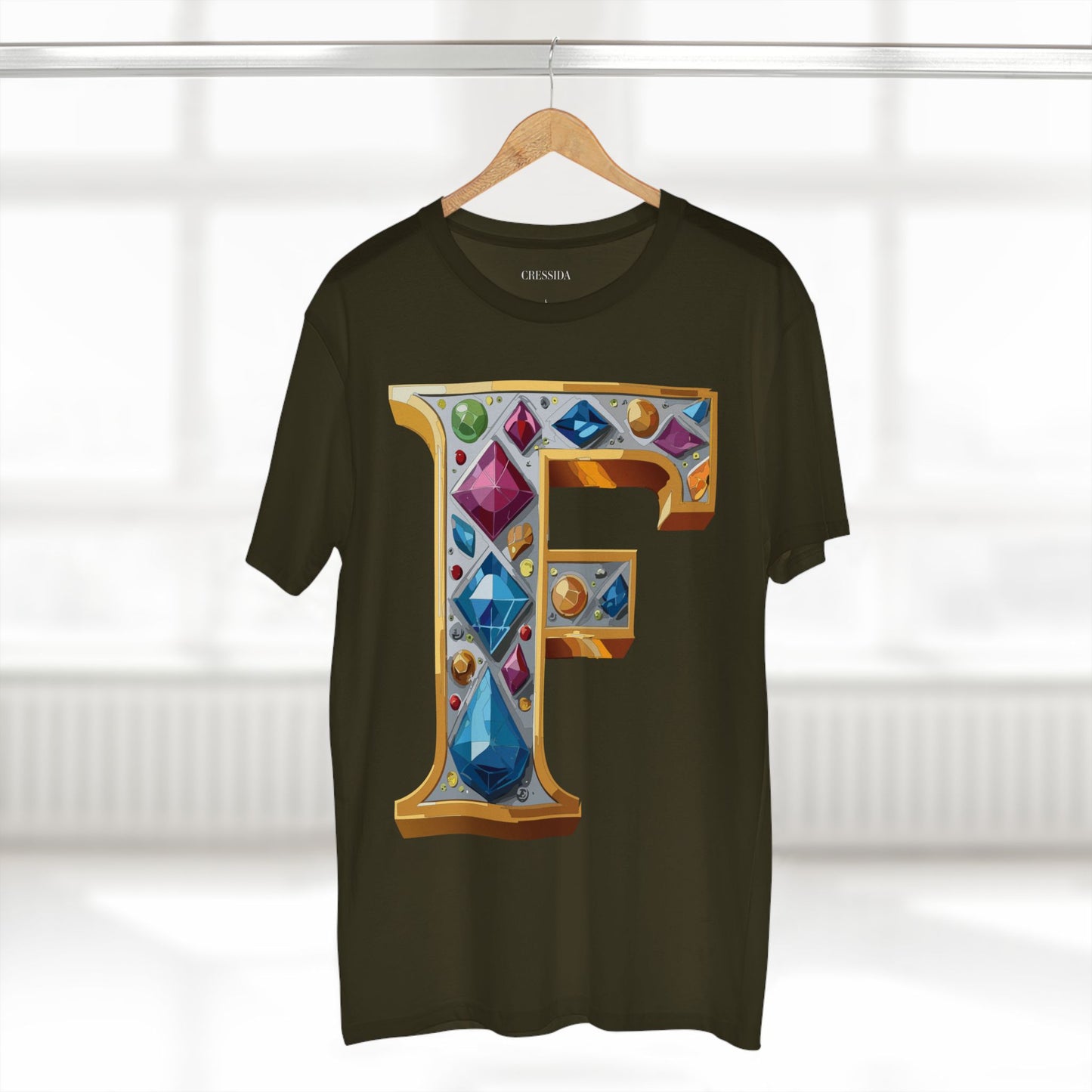 Letter Shirt, Shirt with Letters, Tee Shirt with Gold Letters