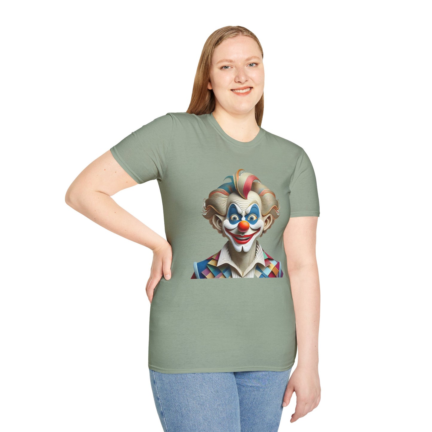 Clown Shirt, T Shirt with Clown, Funny Man Shirt, Tee Shirt with Funny Man, Circus Shirt, Shirt with Circus, Scary Man Shirt, Shirt with Scary Man