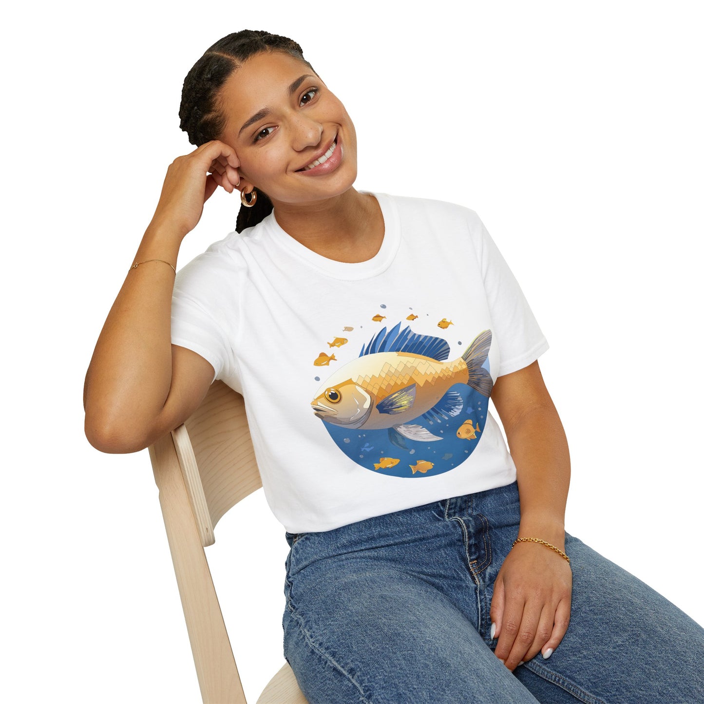Fish Art Design Shirt, T Shirt with Fish, Graphic Shirt, Tee Shirt with Graphic Design, Shirt with Fish Graphic Art