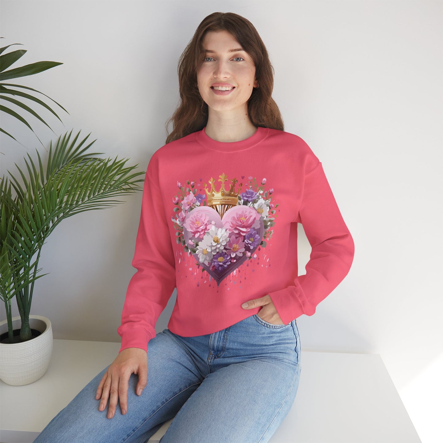 Floral Heart Sweatshirt, Floral Love Sweatshirt, Valentine's Day Sweatshirt, Heart Floral Sweatshirt