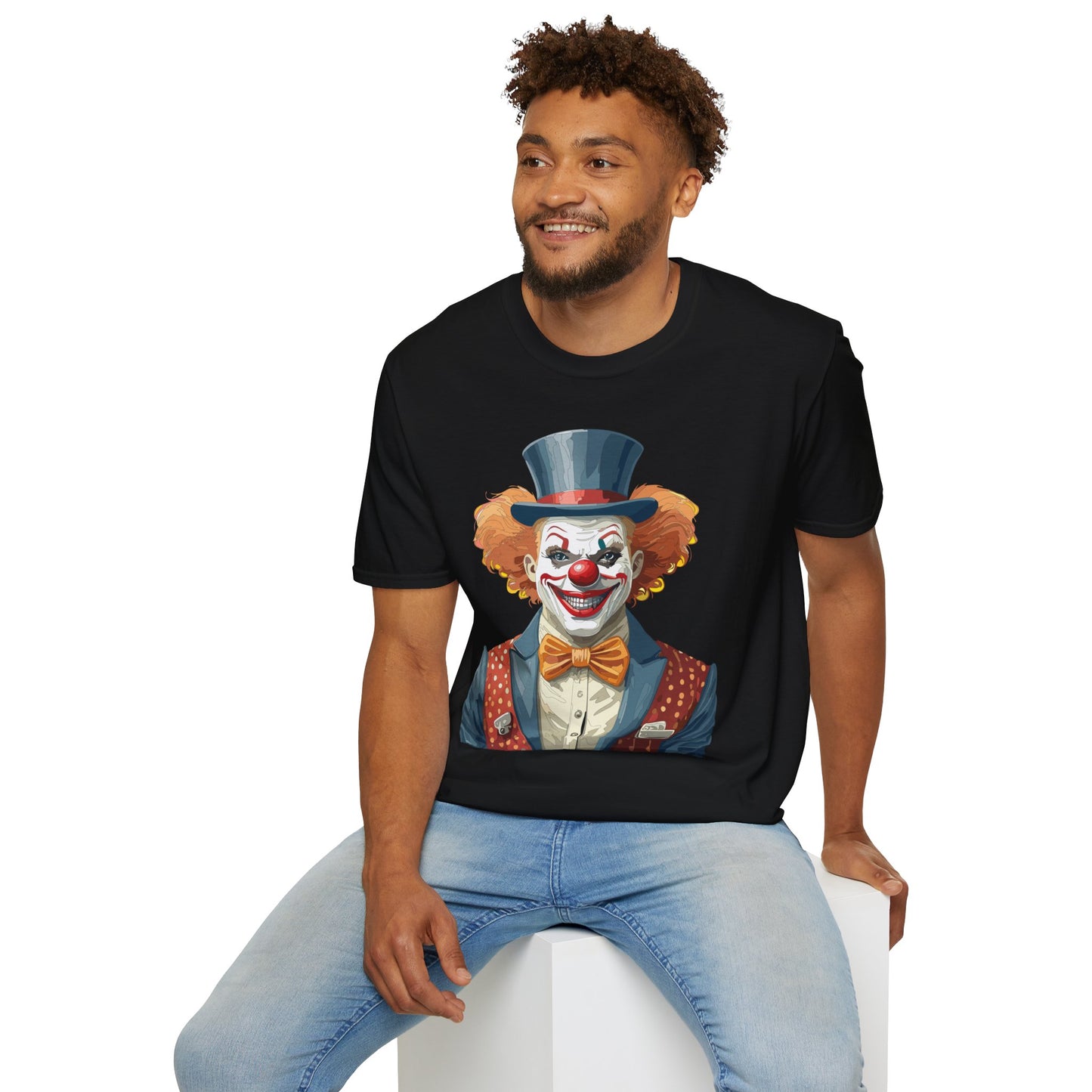 Clown Shirt, T Shirt with Clown, Funny Man Shirt, Tee Shirt with Funny Man, Circus Shirt, Shirt with Circus, Scary Man Shirt, Shirt with Scary Man