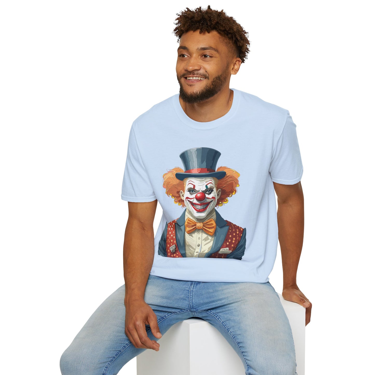 Clown Shirt, T Shirt with Clown, Funny Man Shirt, Tee Shirt with Funny Man, Circus Shirt, Shirt with Circus, Scary Man Shirt, Shirt with Scary Man