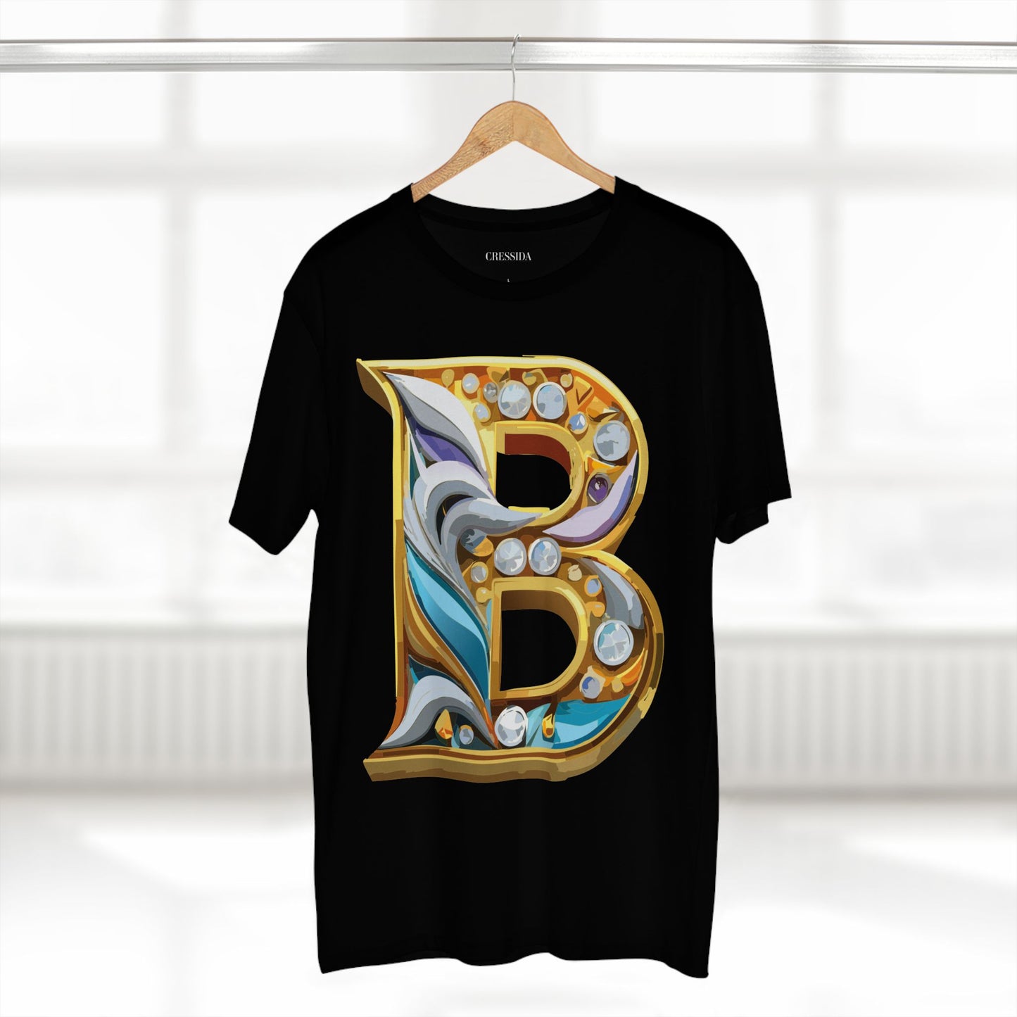 Letter Shirt, Shirt with Letters, Tee Shirt with Gold Letters
