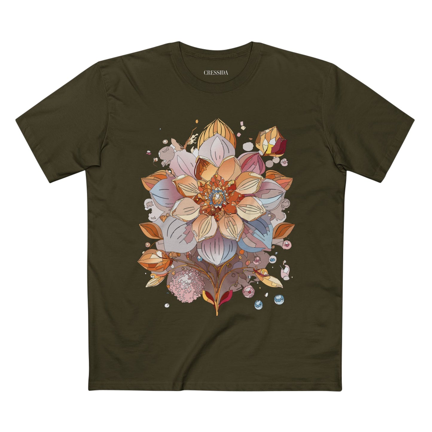 Floral Shirt, Shirt with Flower, Tee Shirt with Antique Flower