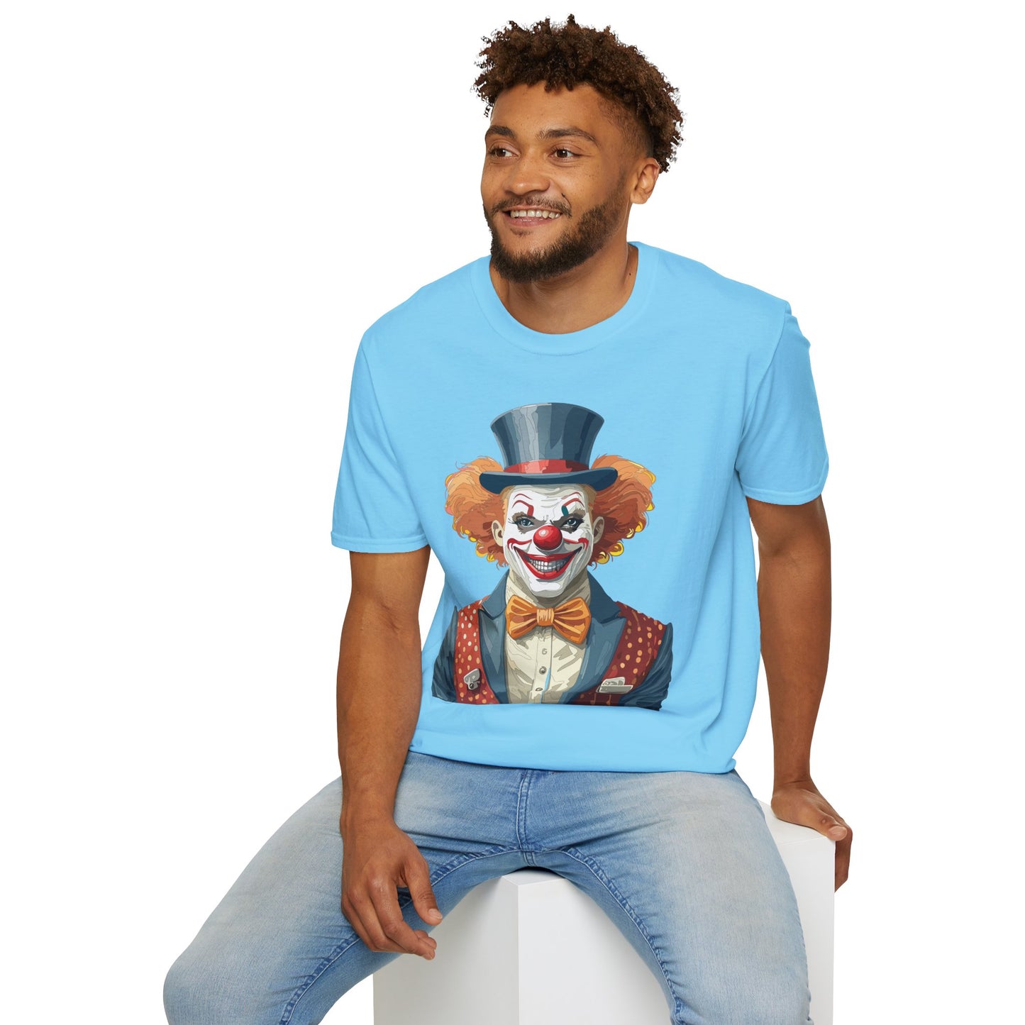 Clown Shirt, T Shirt with Clown, Funny Man Shirt, Tee Shirt with Funny Man, Circus Shirt, Shirt with Circus, Scary Man Shirt, Shirt with Scary Man