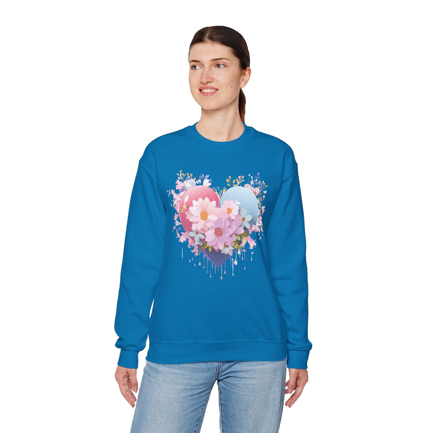 Floral Heart Sweatshirt, Floral Love Sweatshirt, Valentine's Day Sweatshirt, Heart Floral Sweatshirt