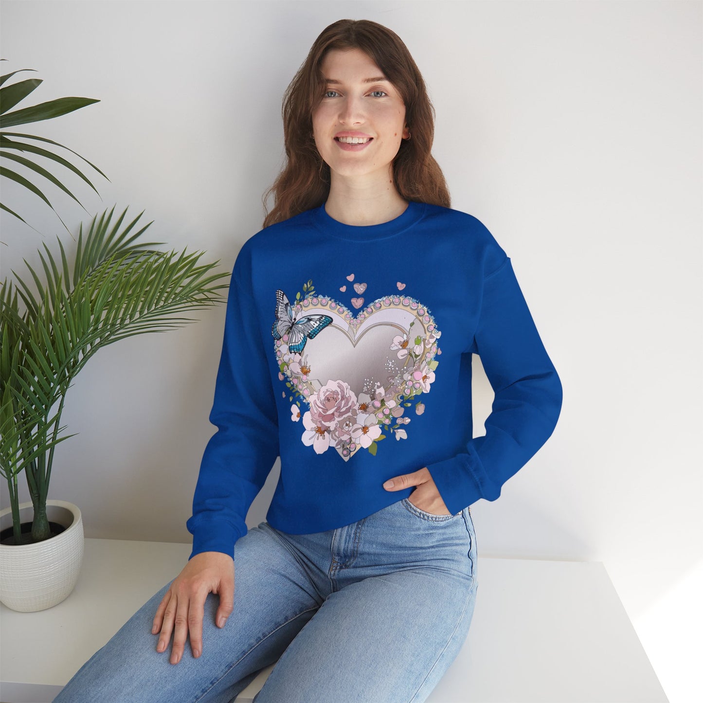 Floral Heart Sweatshirt, Floral Love Sweatshirt, Valentine's Day Sweatshirt, Heart Floral Sweatshirt