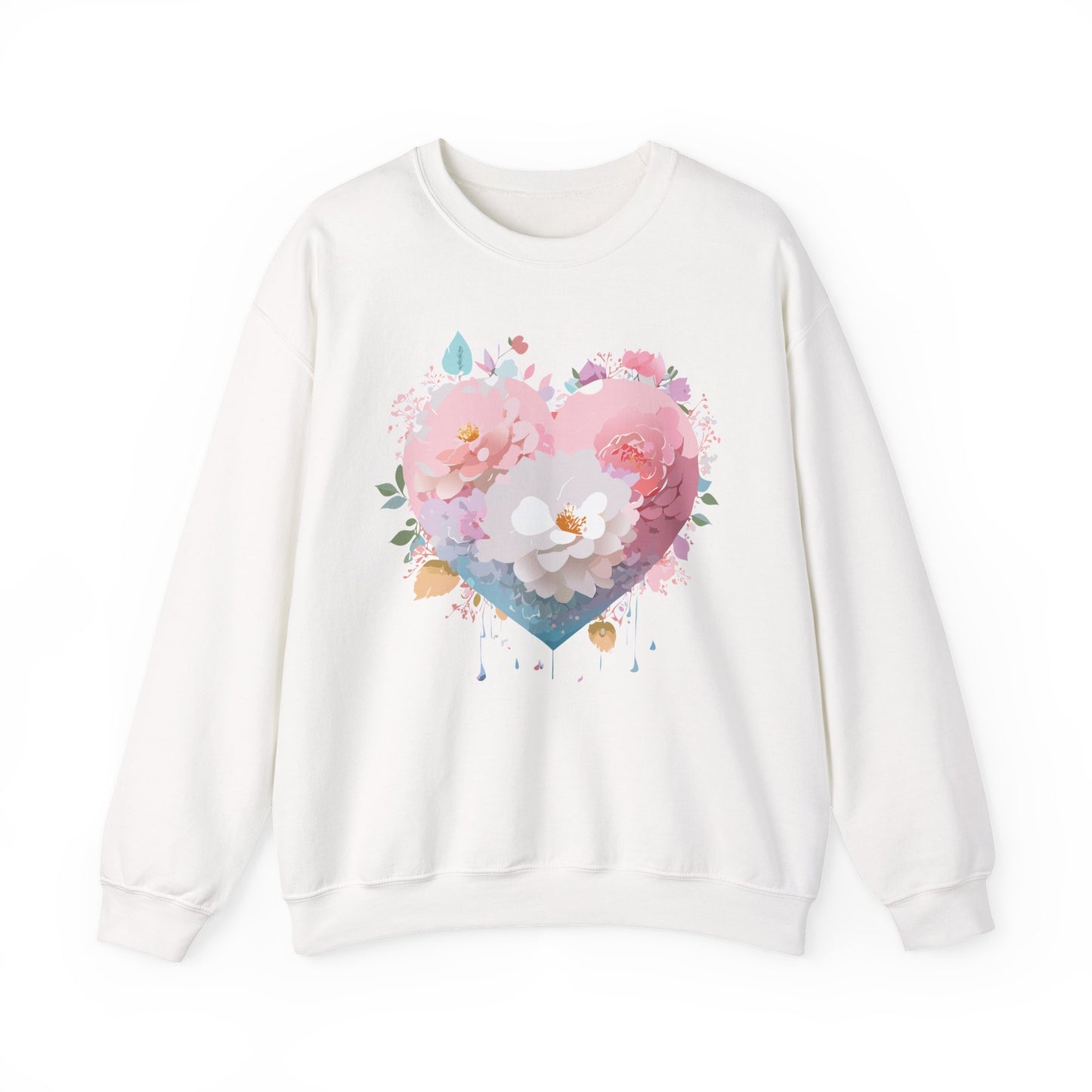 Floral Heart Sweatshirt, Floral Love Sweatshirt, Valentine's Day Sweatshirt, Heart Floral Sweatshirt