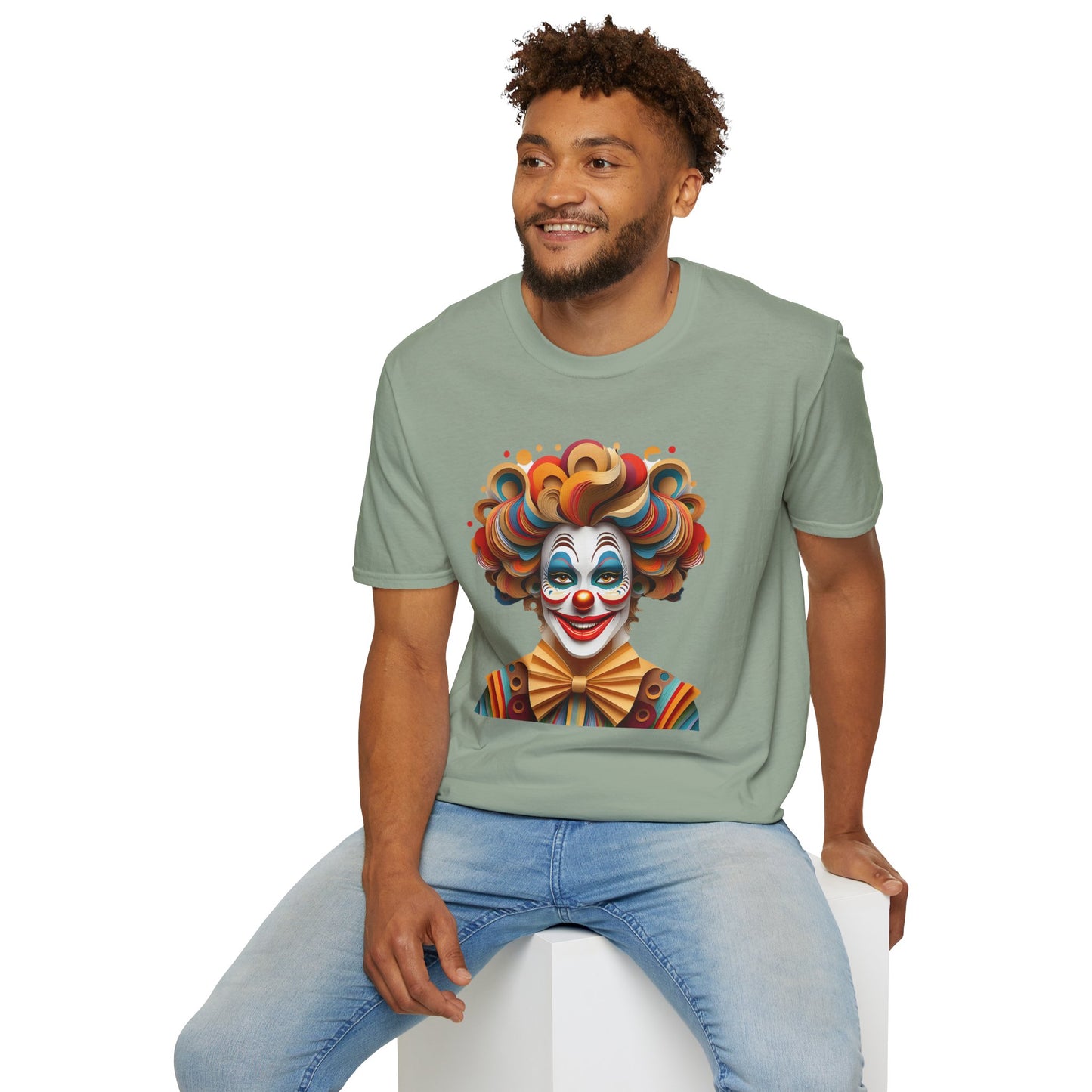 Clown Shirt, T Shirt with Clown, Funny Man Shirt, Tee Shirt with Funny Man, Circus Shirt, Shirt with Circus, Scary Man Shirt, Shirt with Scary Man