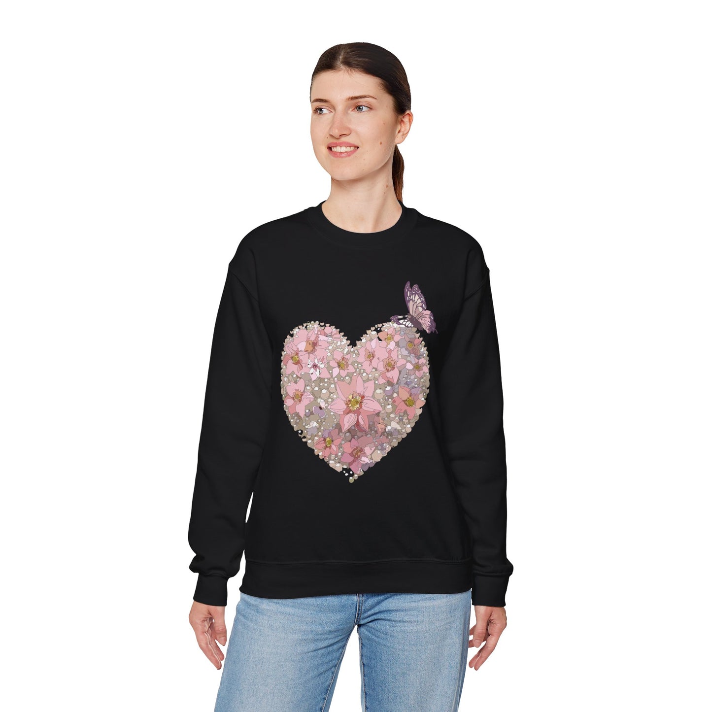 Floral Heart Sweatshirt, Floral Love Sweatshirt, Valentine's Day Sweatshirt, Heart Floral Sweatshirt