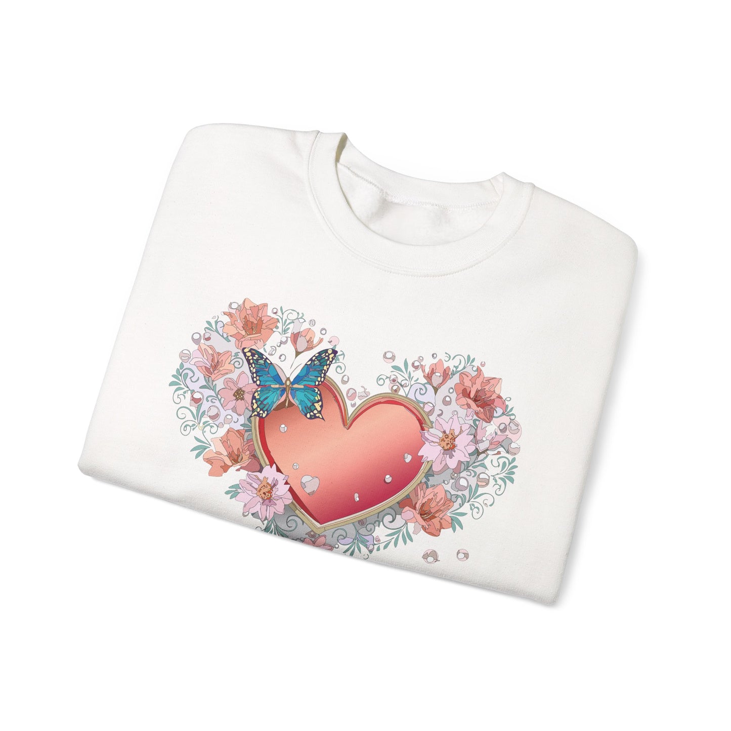 Floral Heart Sweatshirt, Floral Love Sweatshirt, Valentine's Day Sweatshirt, Heart Floral Sweatshirt