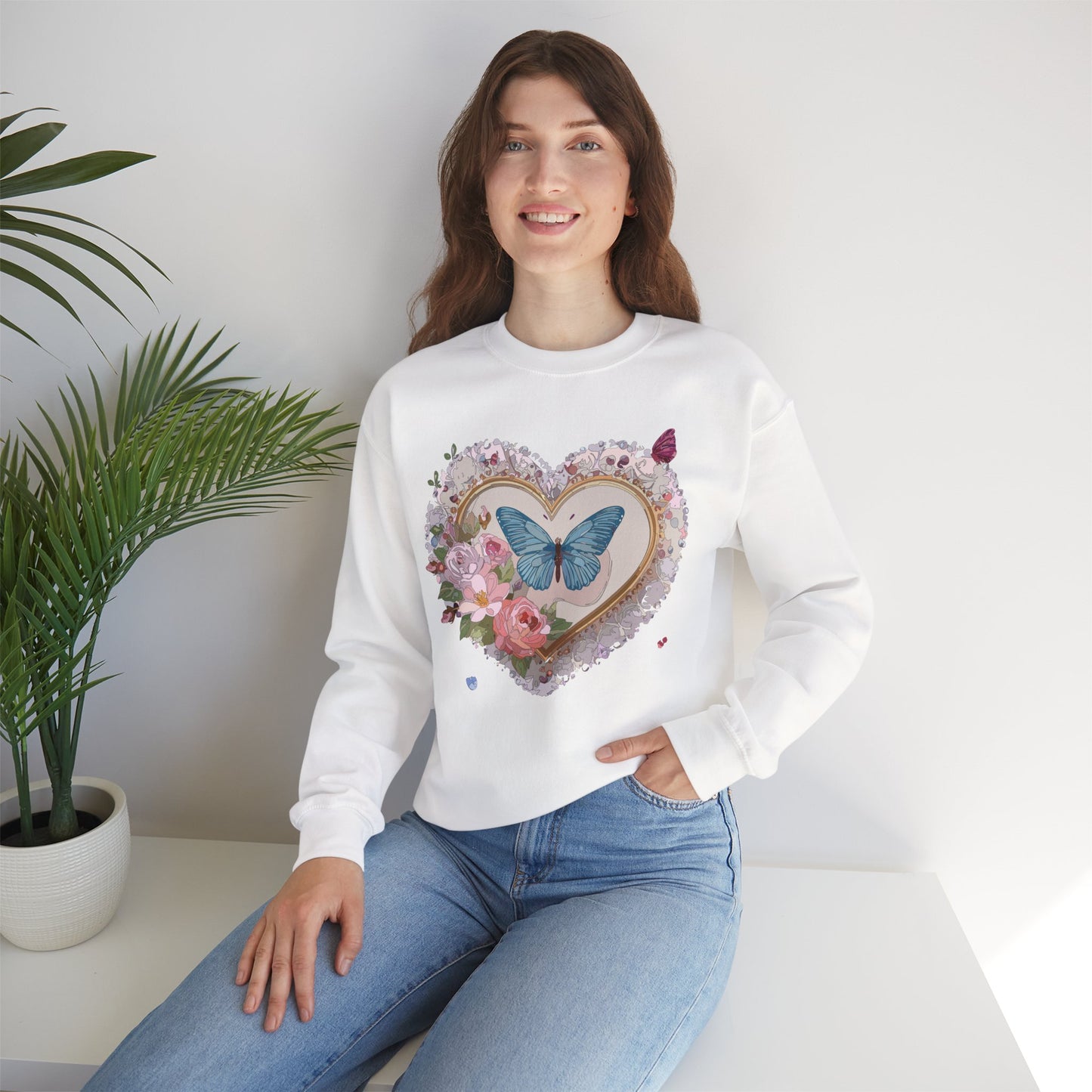 Floral Heart Sweatshirt, Floral Love Sweatshirt, Valentine's Day Sweatshirt, Heart Floral Sweatshirt