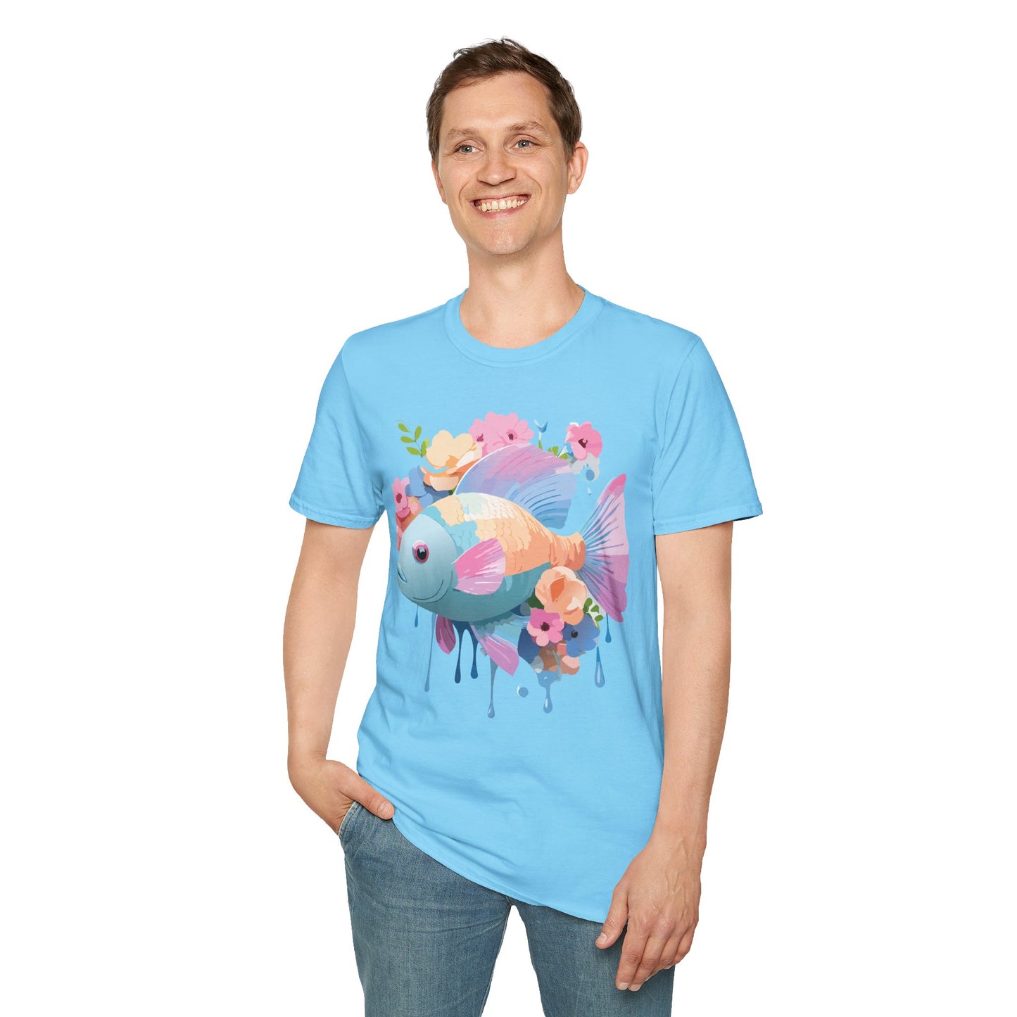 Fish Art Design Shirt, T Shirt with Fish, Graphic Shirt, Tee Shirt with Graphic Design, Shirt with Fish Graphic Art