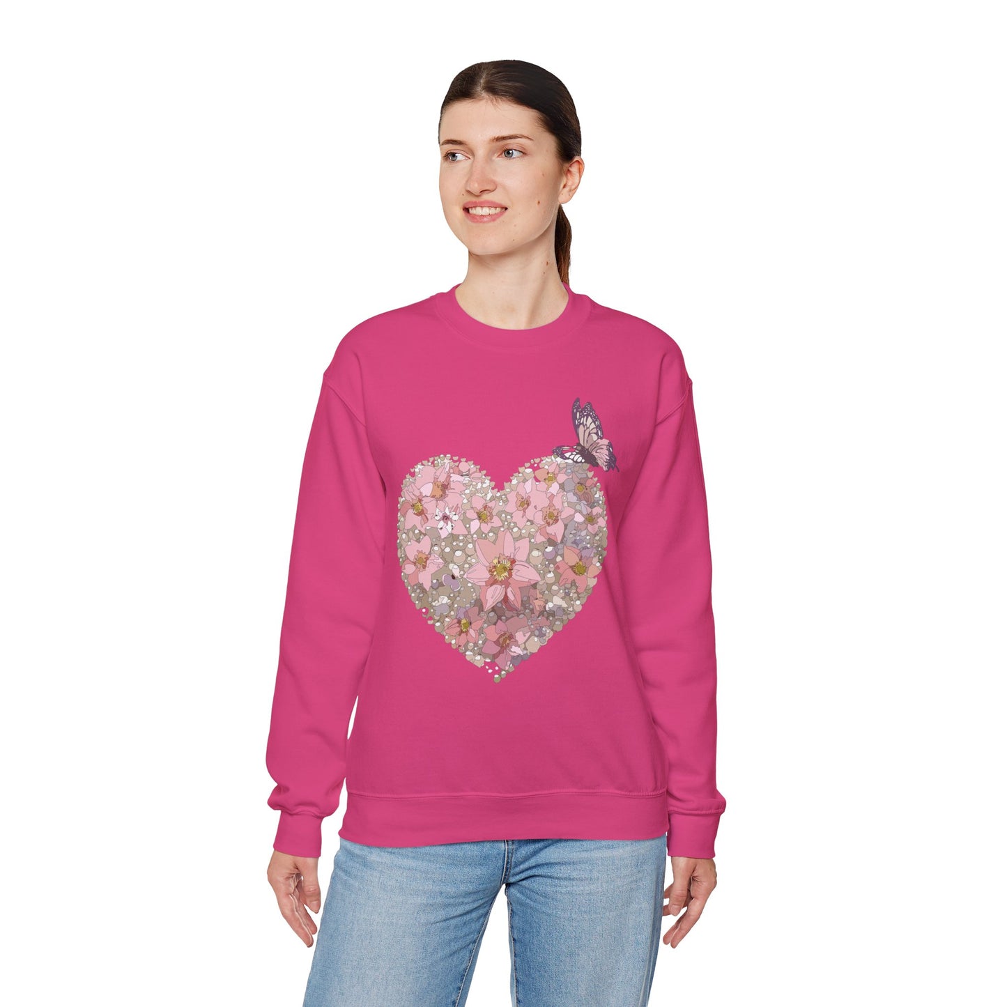 Floral Heart Sweatshirt, Floral Love Sweatshirt, Valentine's Day Sweatshirt, Heart Floral Sweatshirt