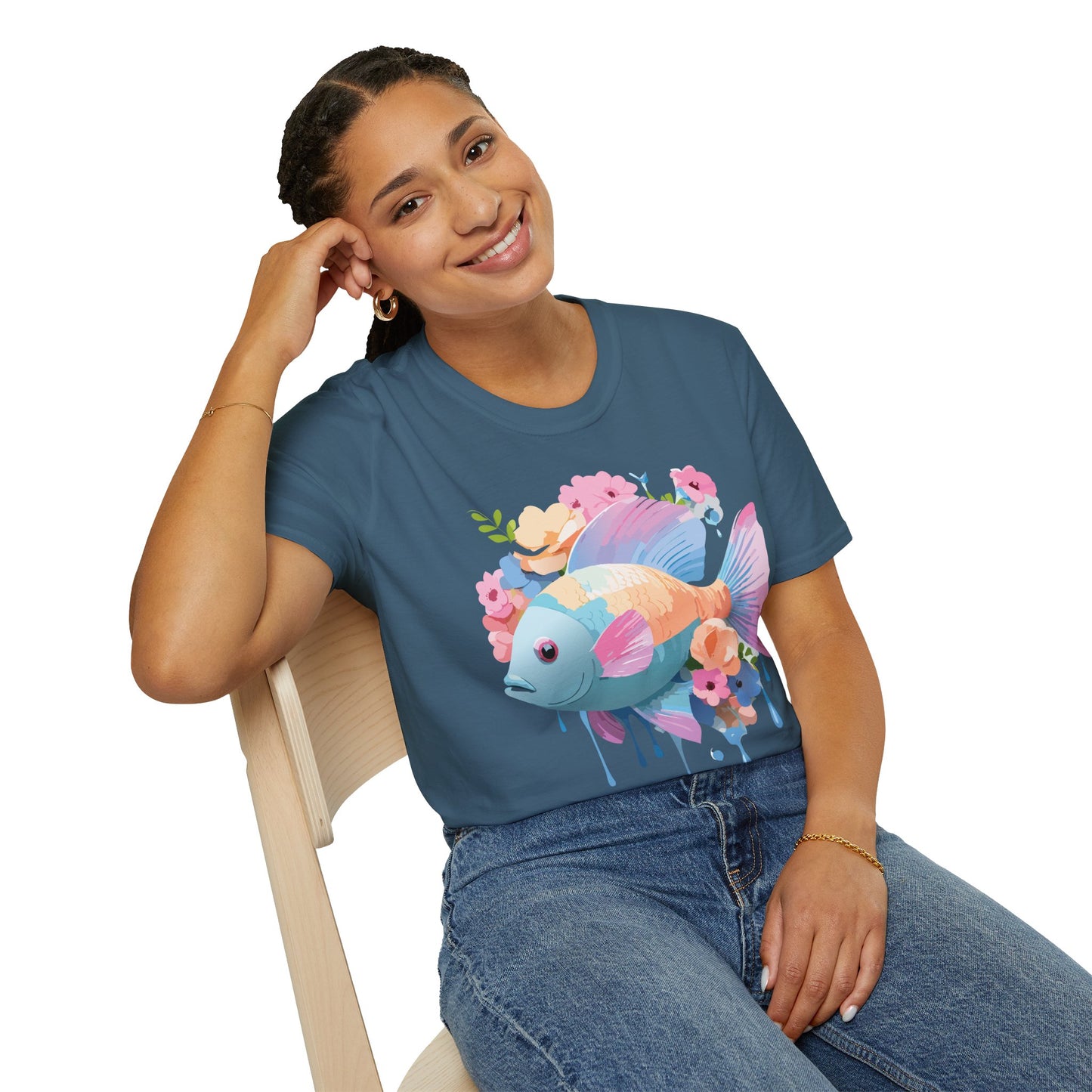 Fish Art Design Shirt, T Shirt with Fish, Graphic Shirt, Tee Shirt with Graphic Design, Shirt with Fish Graphic Art