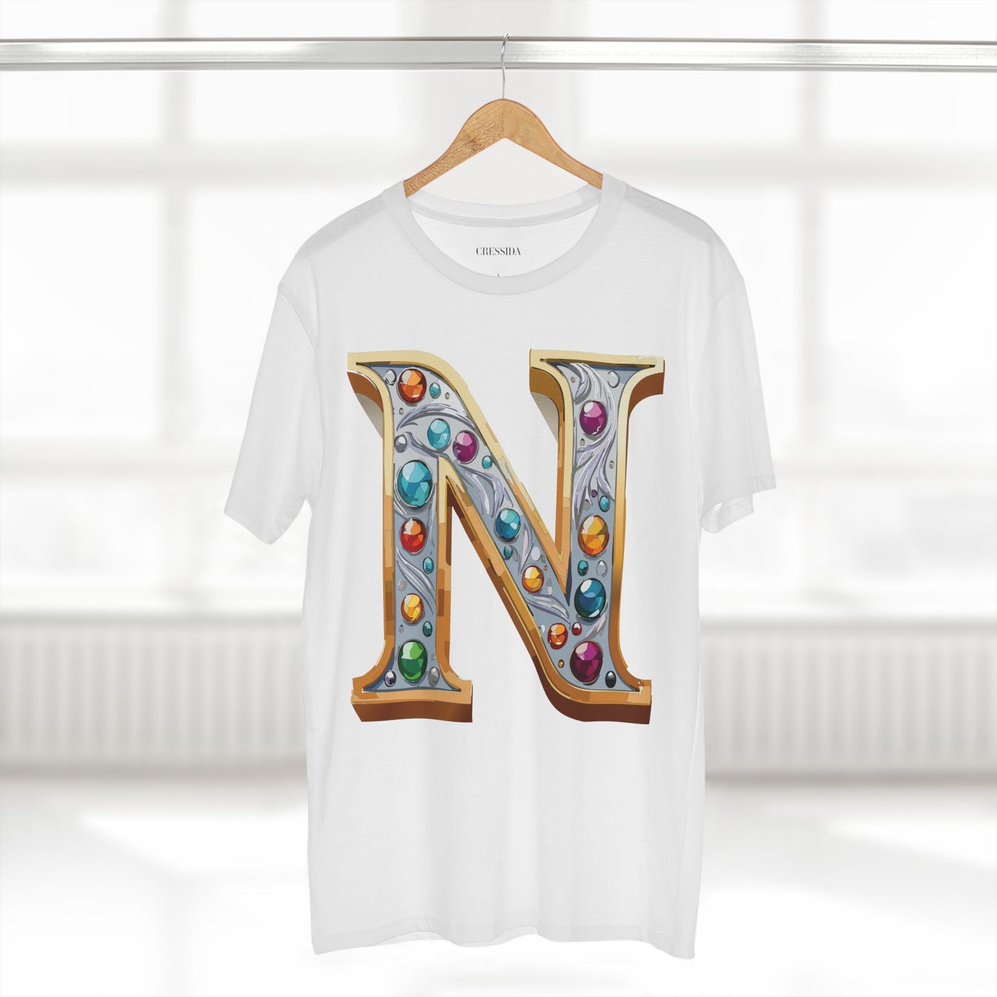 Letter Shirt, Shirt with Letters, Tee Shirt with Gold Letters