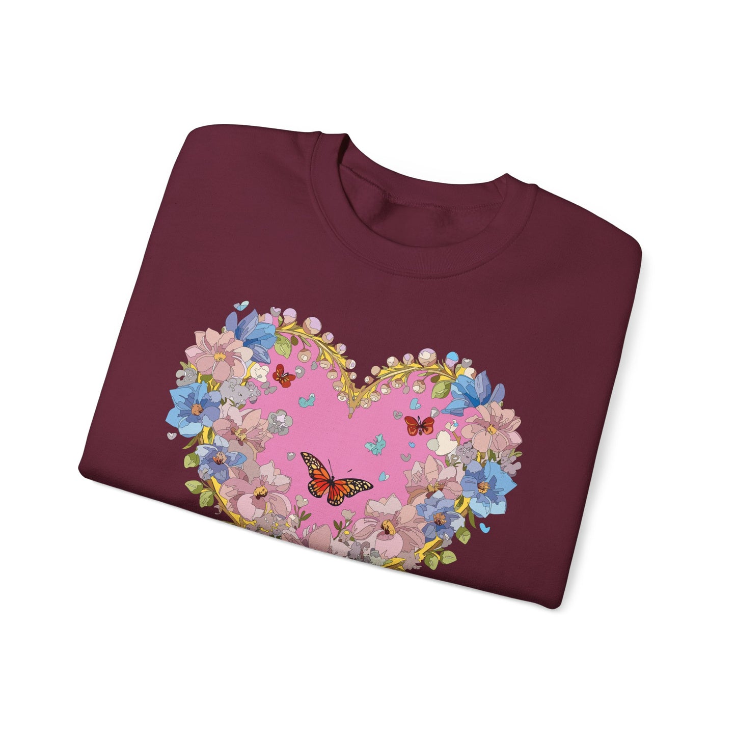 Floral Heart Sweatshirt, Floral Love Sweatshirt, Valentine's Day Sweatshirt, Heart Floral Sweatshirt