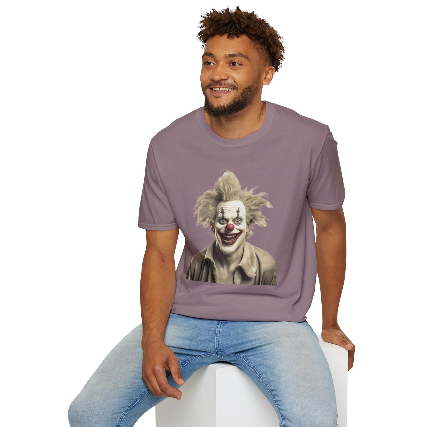 Clown Shirt, T Shirt with Clown, Funny Man Shirt, Tee Shirt with Funny Man, Circus Shirt, Shirt with Circus, Scary Man Shirt, Shirt with Scary Man
