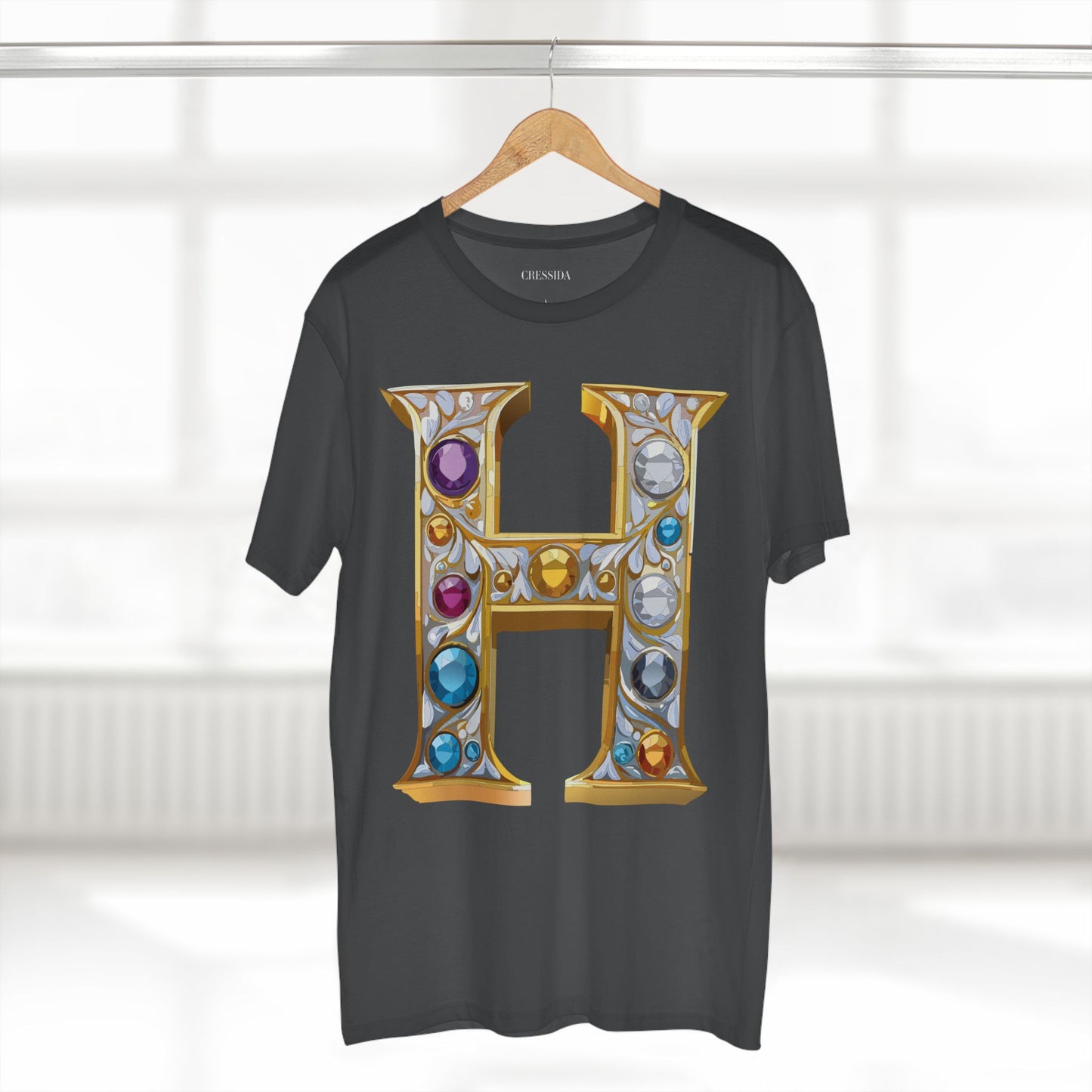 Letter Shirt, Shirt with Letters, Tee Shirt with Gold Letters