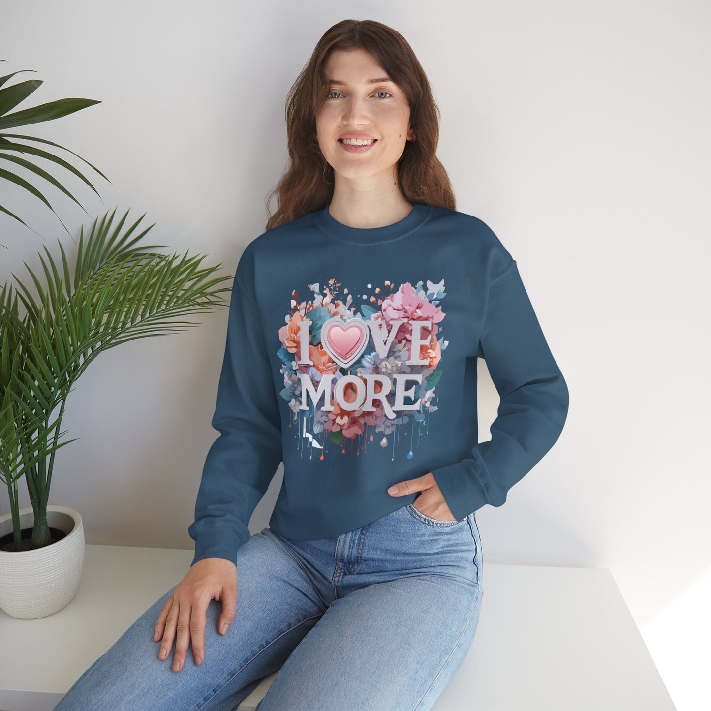 Floral Love Sweatshirt, Valentine's Day Sweatshirt, Love Flower Sweatshirt