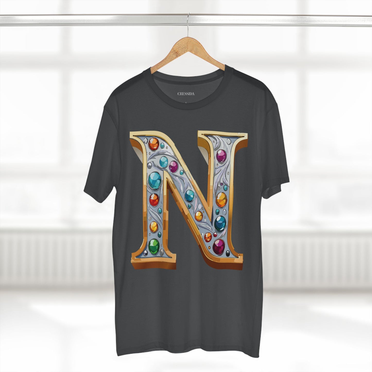 Letter Shirt, Shirt with Letters, Tee Shirt with Gold Letters
