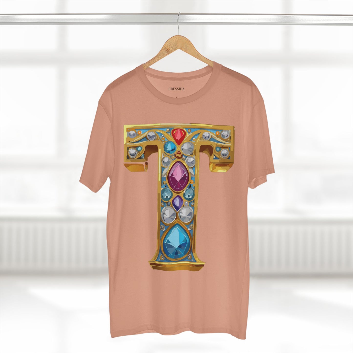 Letter Shirt, Shirt with Letters, Tee Shirt with Gold Letters