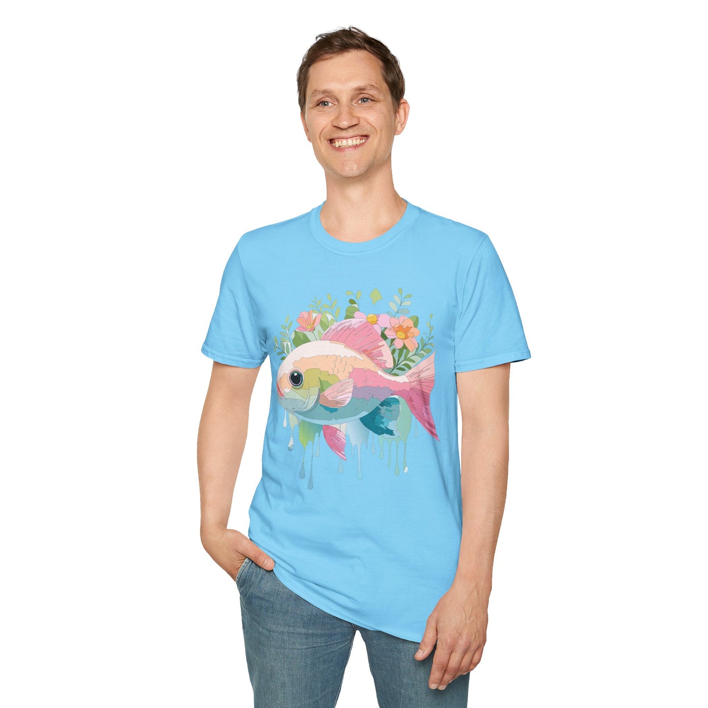 Fish Art Design Shirt, T Shirt with Fish, Graphic Shirt, Tee Shirt with Graphic Design, Shirt with Fish Graphic Art