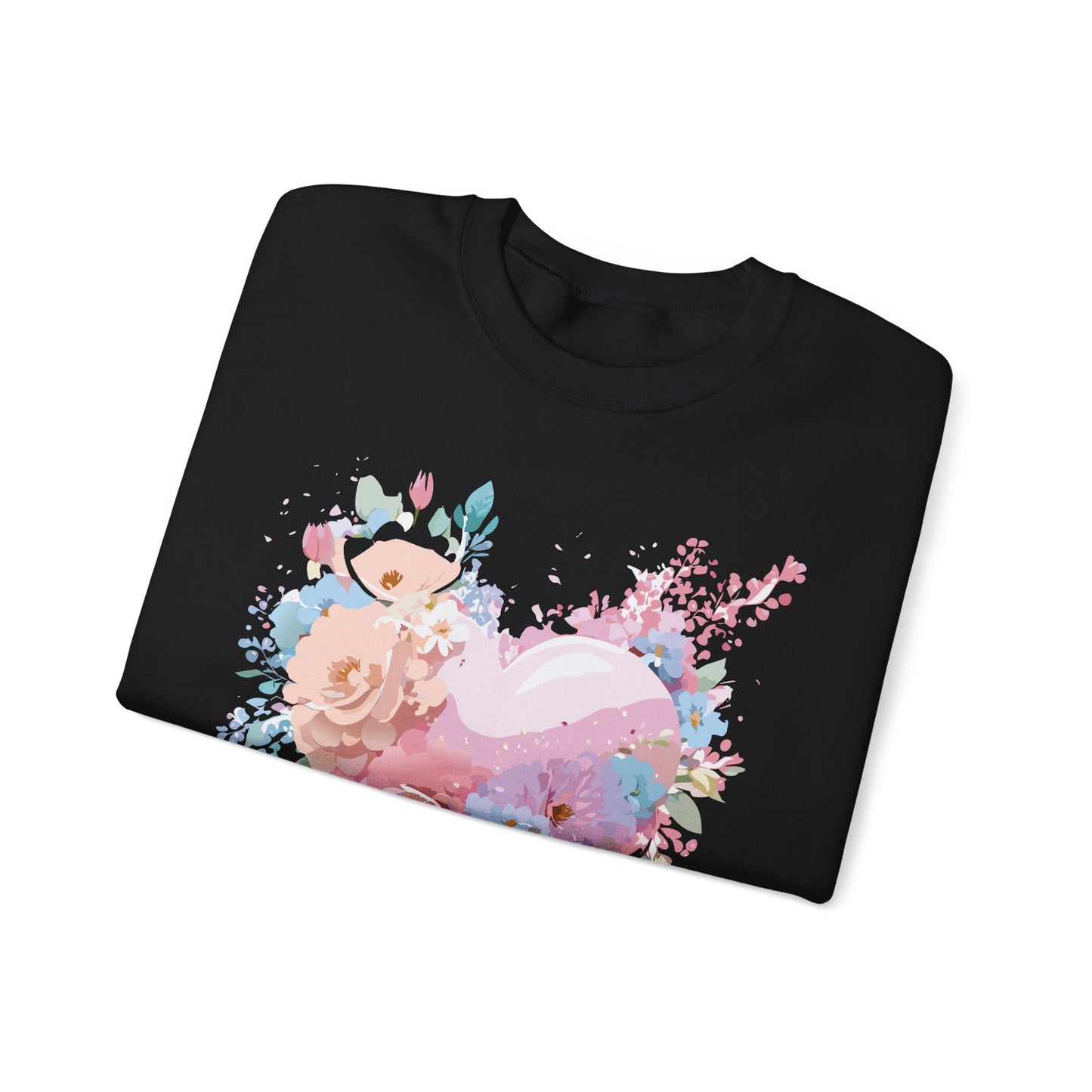 Floral Heart Sweatshirt, Floral Love Sweatshirt, Valentine's Day Sweatshirt, Heart Floral Sweatshirt