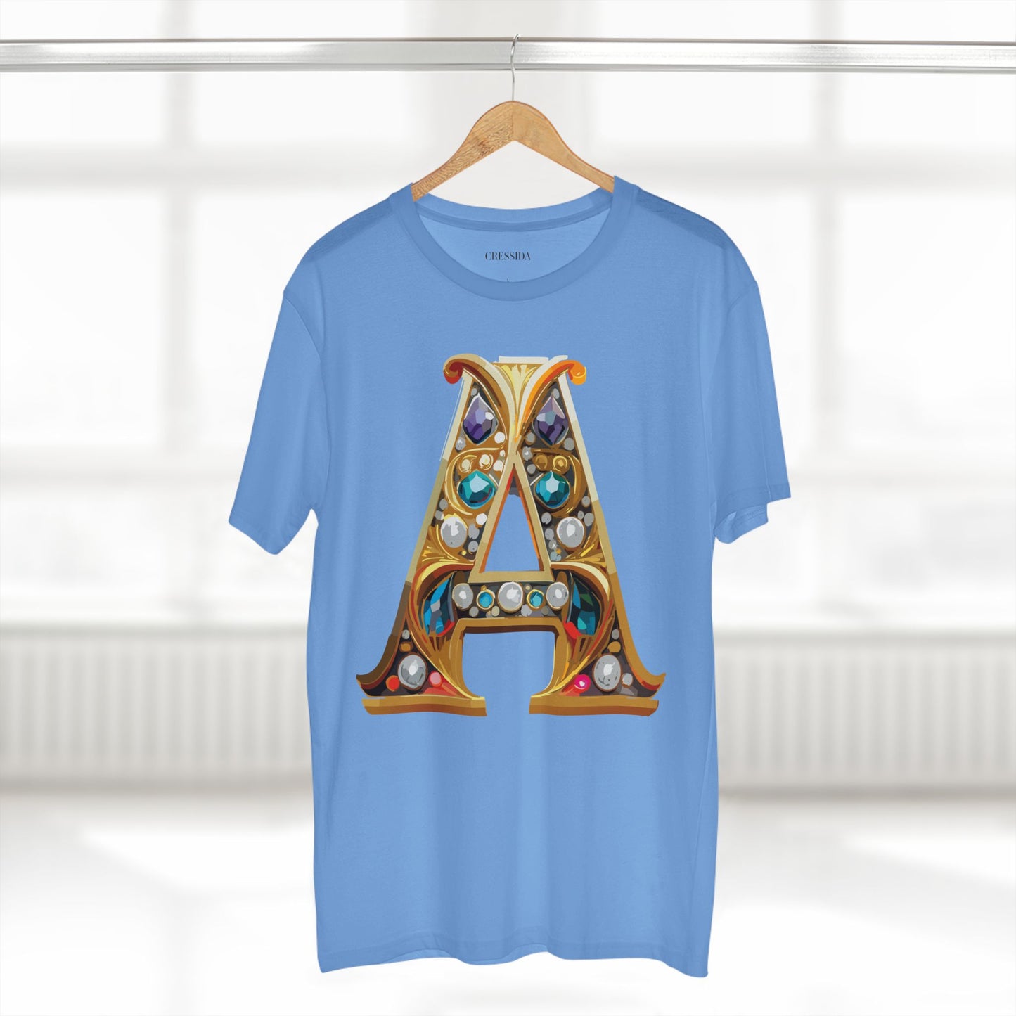 Letter Shirt, Shirt with Letters, Tee Shirt with Gold Letters